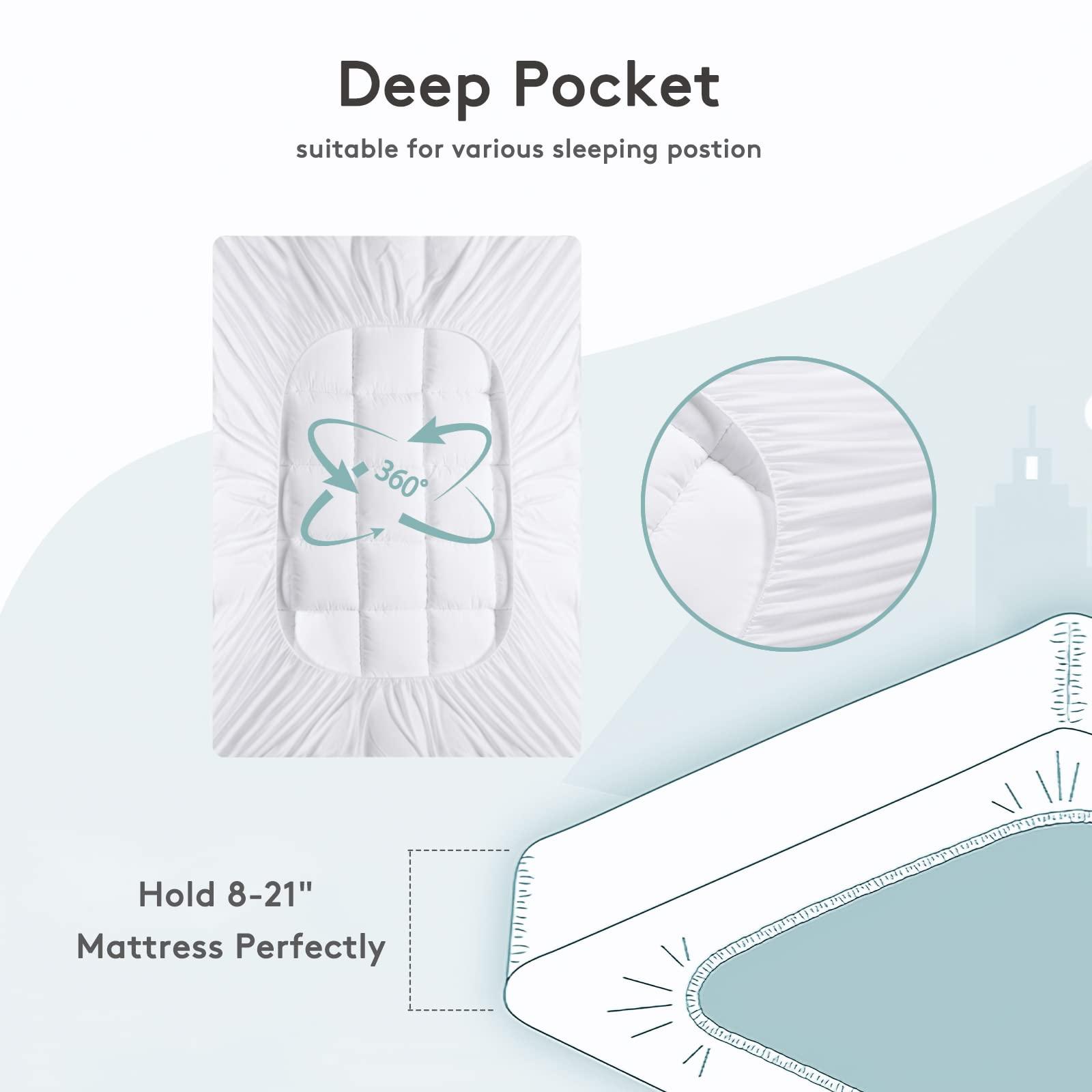 SameBed Mattress Topper Queen,Extra Thick Mattress Pad Cover for Back Pain,Cooling Mattress Protector with 8-21 Inch Deep Pocket,Overfilled Down Alternative Filling - Image 3