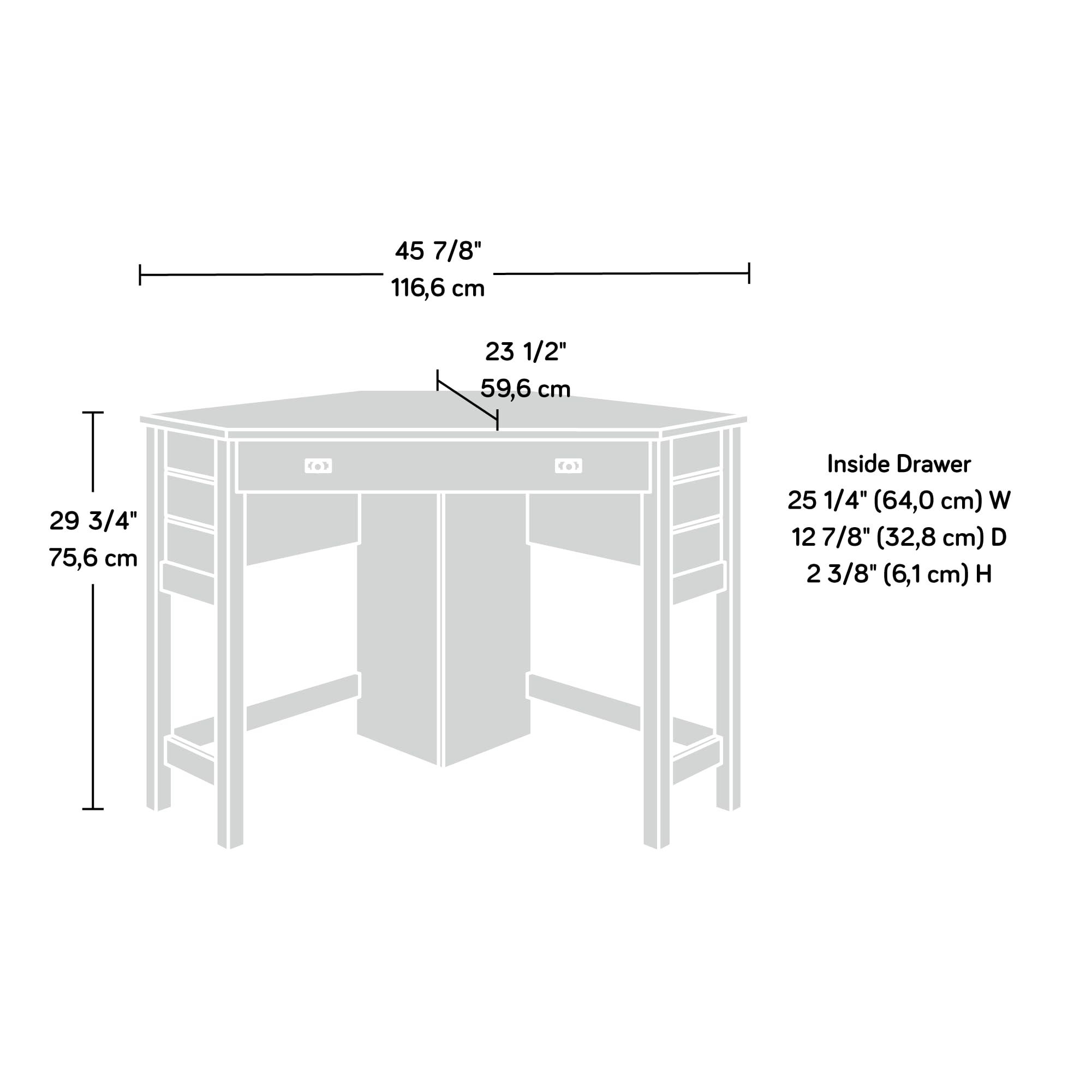 Sauder Cottage Road Space Saving Corner Computer Desk, Mystic Oak Finish - Image 3