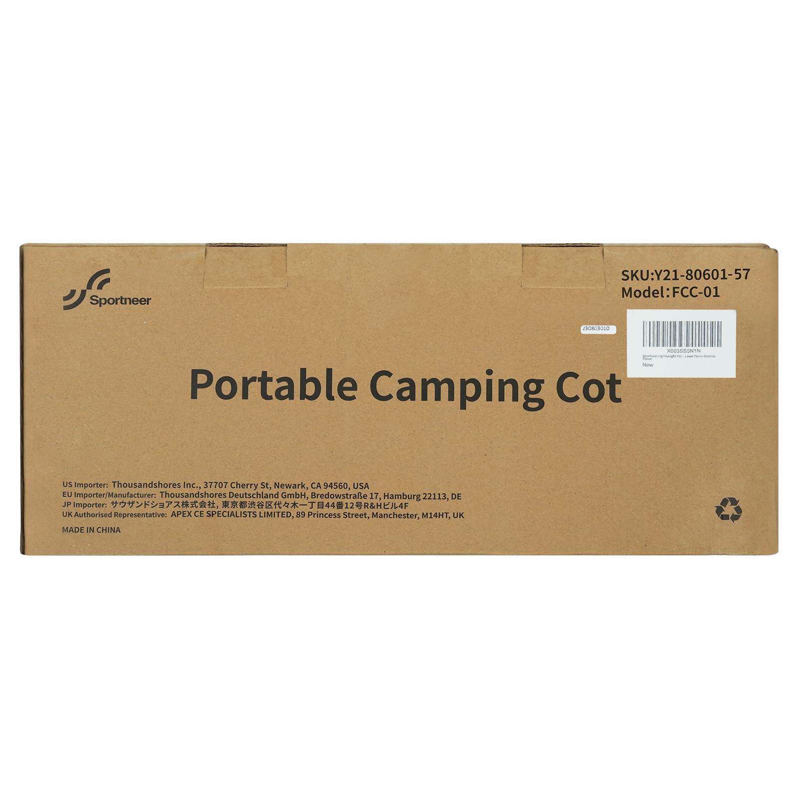 Sportneer Camping Cot, Folding Cots Lever Lock Portable Lightweight Sleeping Camping Bed for Adults Outdoor Travel Backpacking Camp Hiking Supports 330lbs - Image 9