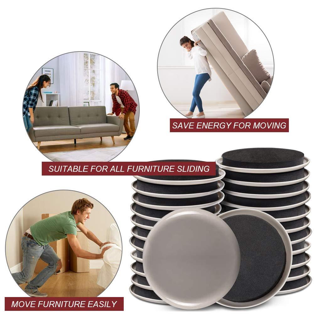 Yelanon Furniture Sliders, 20pcs-3 1/2” Furniture Sliders for Carpet, Furniture Pads Hardwoods Floors, Heavy Duty Furniture Movers Sliders, Reusable Moving Pads, Floor Protectors for Carpet - Image 5