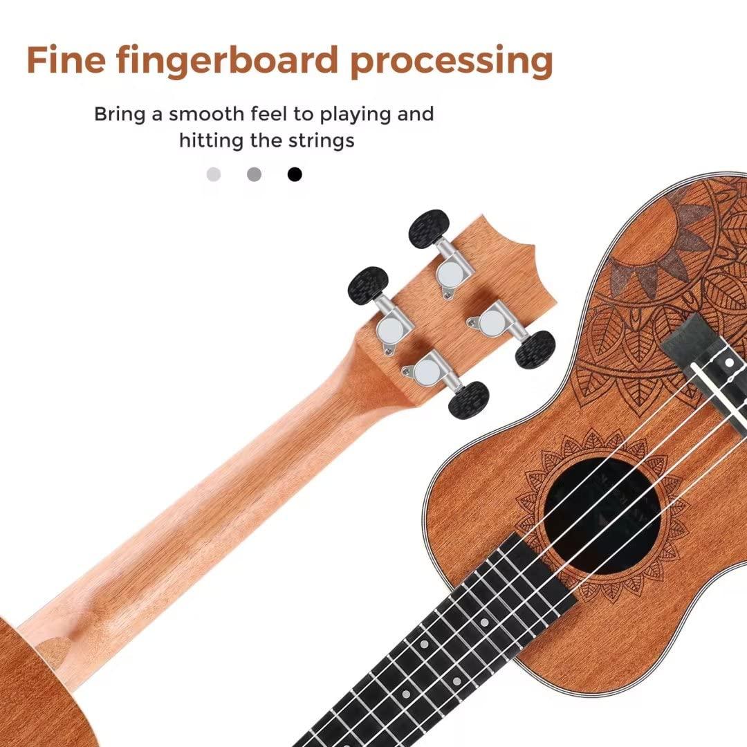 EASTROCK Concert Ukelele Sapele Beginner 23 inch Ukulele Big Package Kit. Ukulele Ukalalee Suitable for adults, Beginners. (23-Sapele) - Image 5