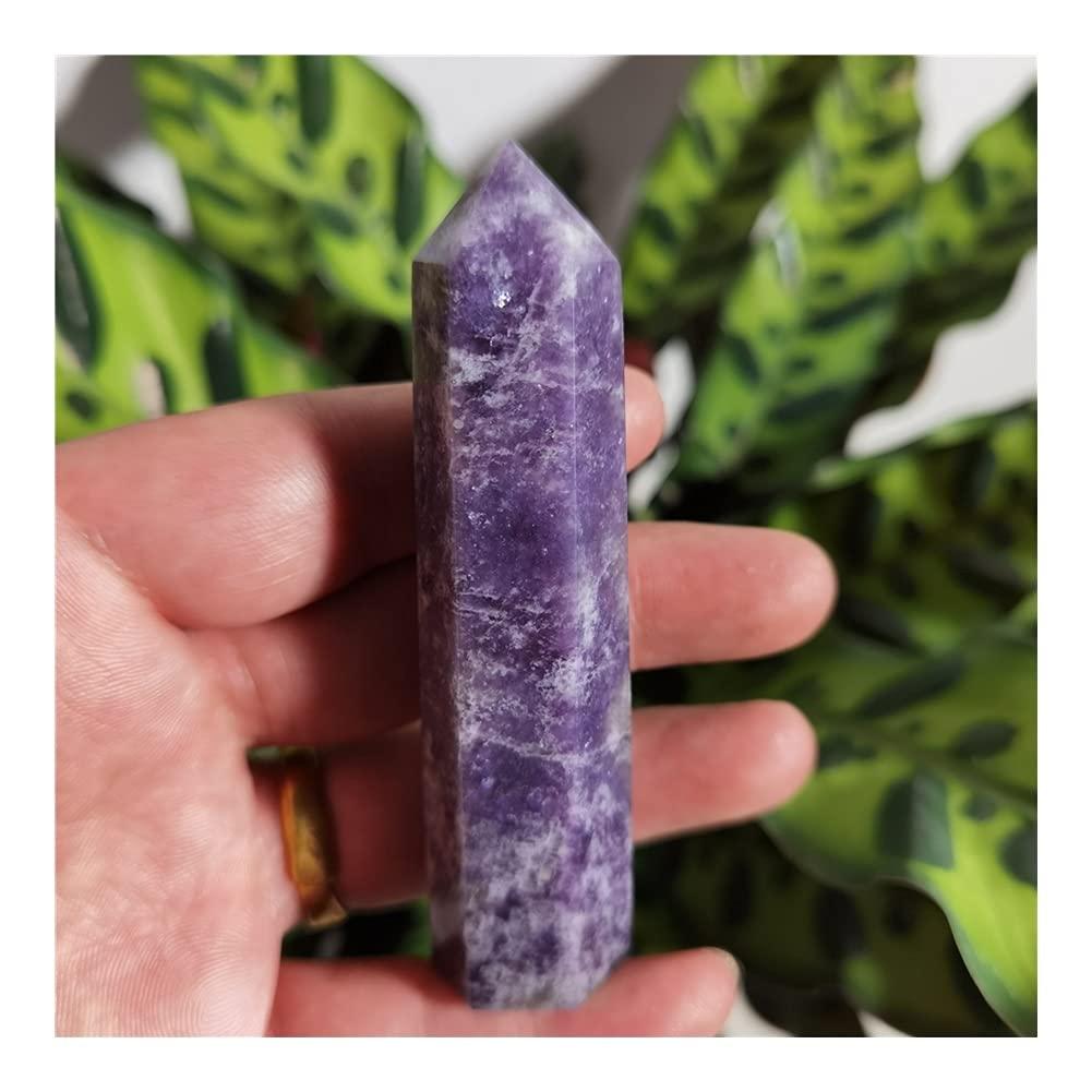 Health & Household 1PC Natural Crystal Lepidolite Column Crystal Point Quartz Mineral Stone Healing Obelisk Wand Home Decor DIY Gift Decoration