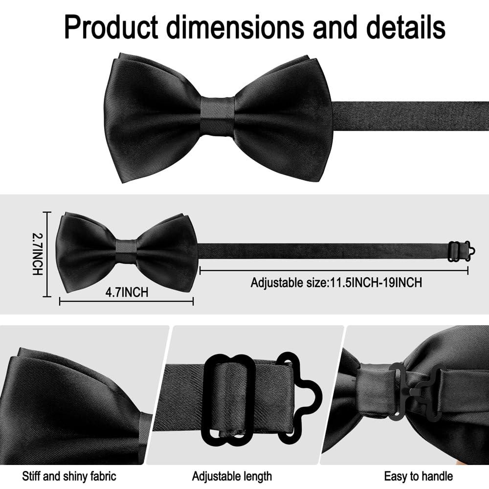 Yetuab Men's Pre Tied Adjustable Bow Ties for Men Women Boys Necktie Bow Tie Wedding Party Concerts - Image 2