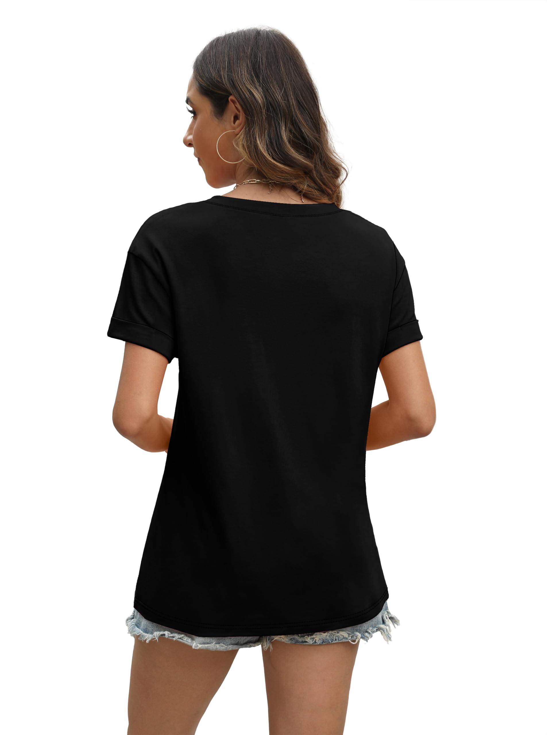 WEESO Womens T Shirts Short Sleeve Summer Tops Cute V Neck Casual Blouses - Image 4