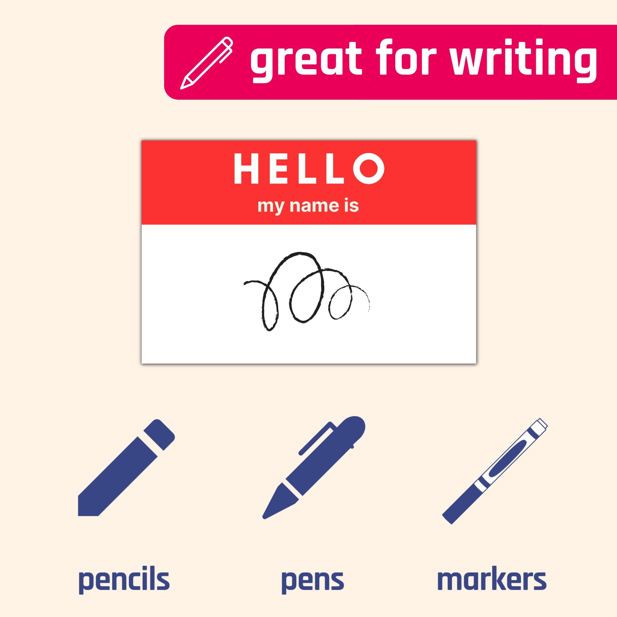 250 Pack - Hello My Name is Stickers, Name Tags Stickers Labels - 3" x 2", 5 Colors - Image 3