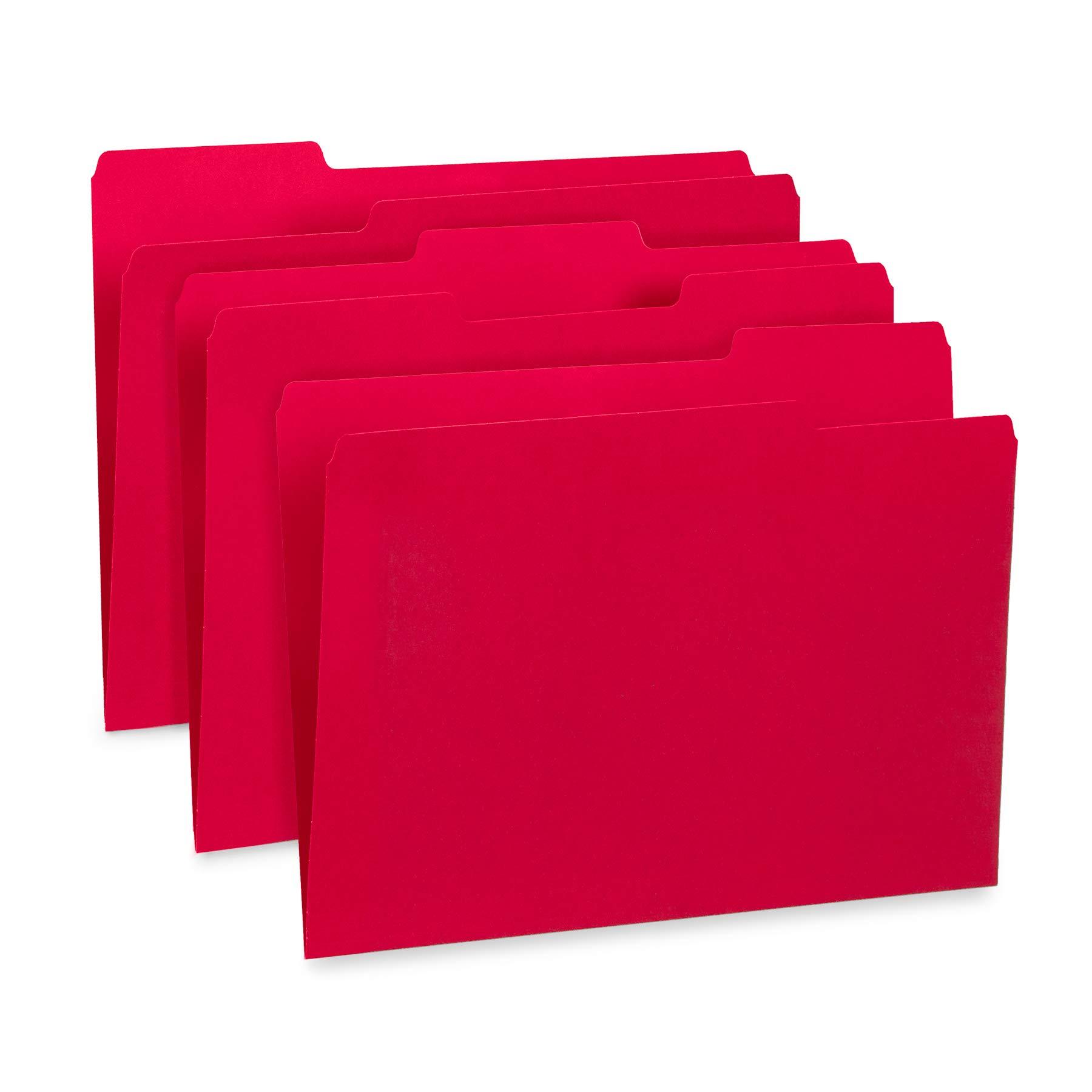 File Folder, 1/3 Cut Tab, Letter Size, Red, Great for Organizing and Easy File Storage, 100 Per Box - Image 3