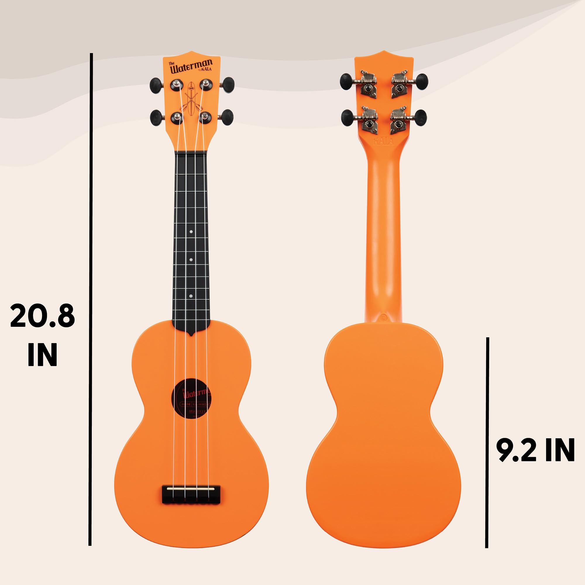 Kala Brand Music Co. The Waterman Beach Collection, 4-String Ukulele, Right, Sunset Orange, Soprano (KA-WMS-OR-S) - Image 4