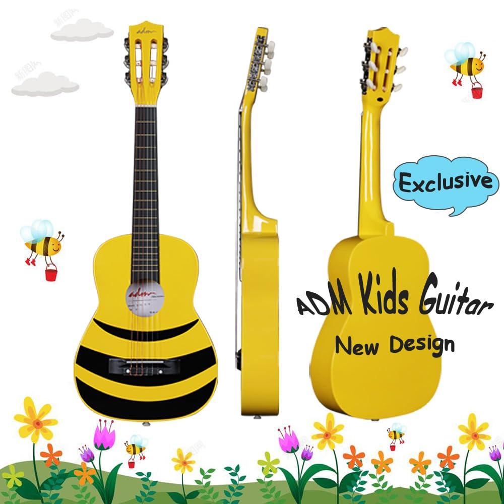 ADM Beginner Acoustic Classical Guitar Nylon Strings Wooden Guitar Bundle Kit for Kid Boy Girl Student Youth Guitarra Online Lessons with Starter Accessories (30 Inch, Honey Bee) - Image 3