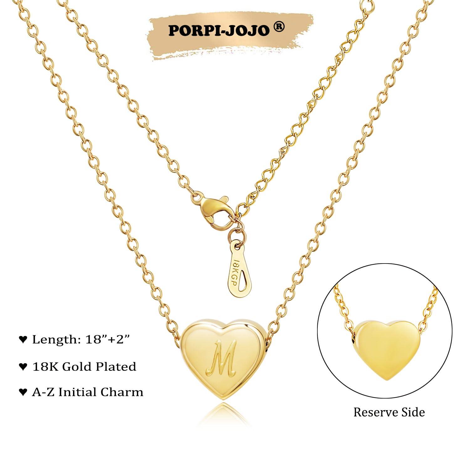 PORPI-JOJO Initial Necklace for Women Letter Necklaces for Girls Dainty Gold Heart Pendant for Little Girls Birthday Gifts for Teens - Image 6