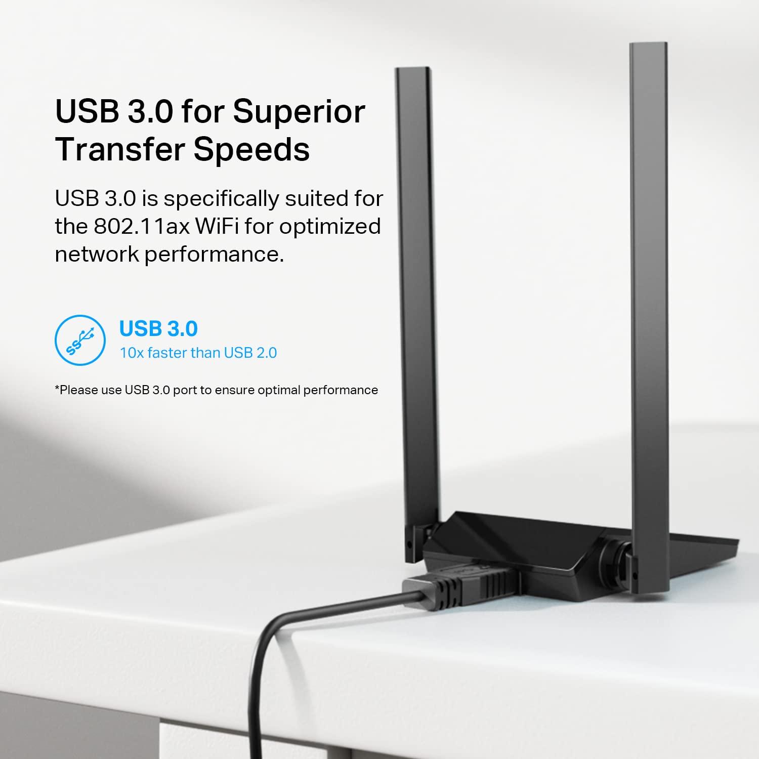 TP-Link WiFi 6 USB Adapter for Desktop PC - (Archer TX20U Plus) AX1800 Wireless Network Adapter with 2.4GHz, 5GHz, High Gain Dual Band 5dBi Antenna, WPA3, Supports Windows 11/10 - Image 6