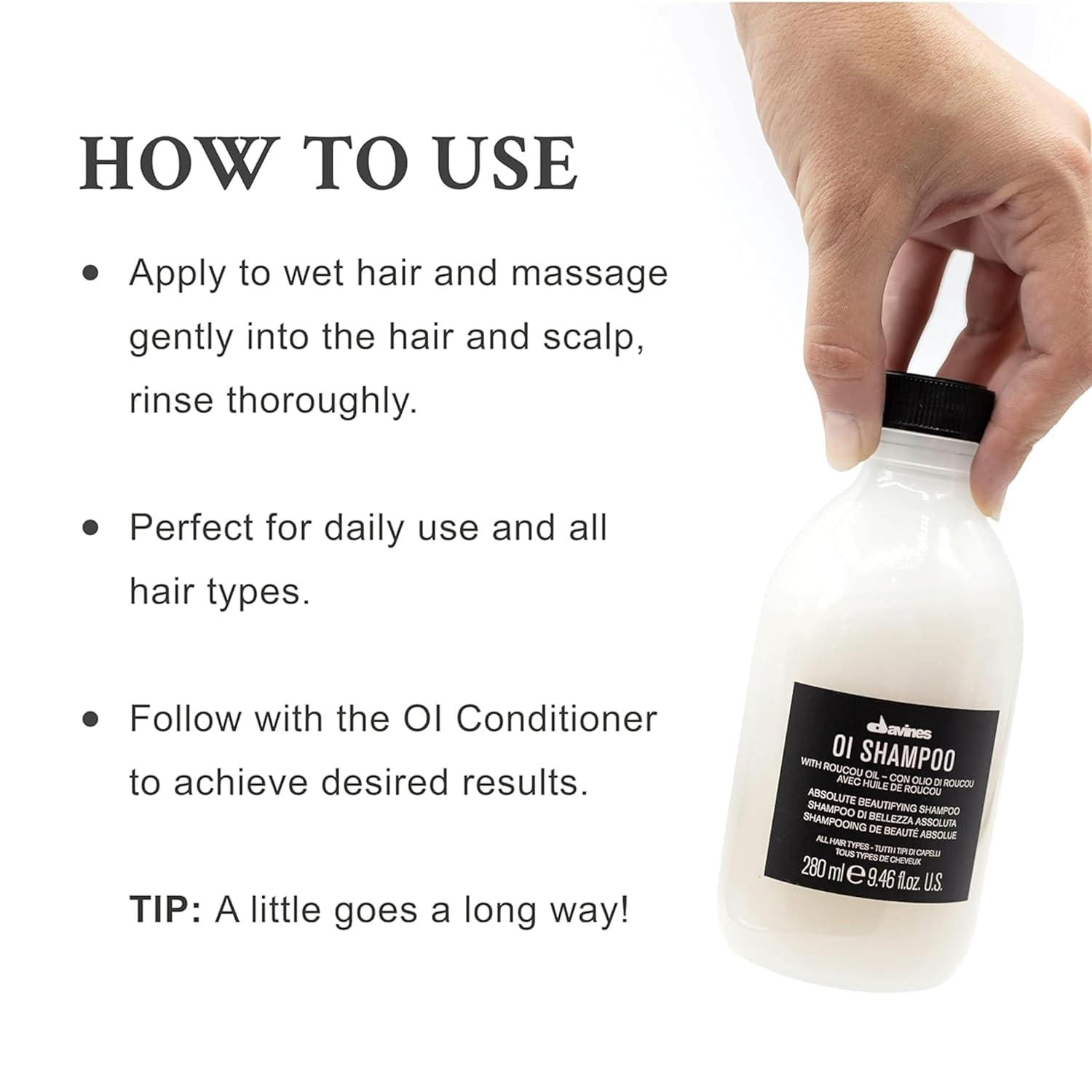 Davines OI Nourishing Shampoo for All Hair Types, Adds Silky-Smooth Shine & Volume, Softens And Restores Chemically Treated Hair - Image 4