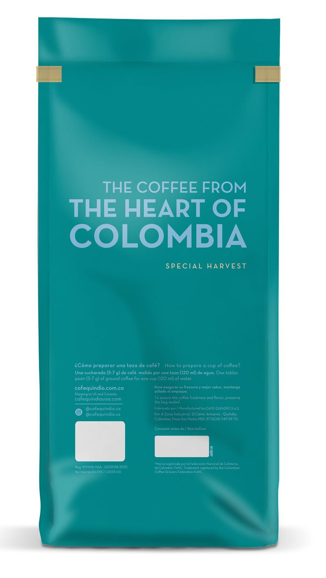 Cafe Quindio Espresso Blend - Medium/Dark Roast 100% Colombian Excelso Ground Arabica Coffee - 35.2 Ounce Bag (1kg) - Image 8