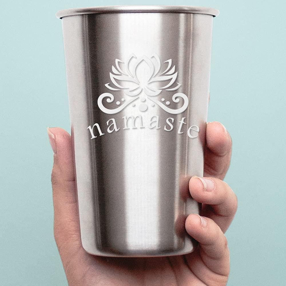 Namaste with Lotus Flower (White) (Set of 2) Luxury Weatherproof Vinyl Decal Stickers for Laptop Desktop Smartphone Car Dirt Bike Wall Room Mason Jar Bathtub Door Skateboard Console - ANGstic0d6746WH - Image 4