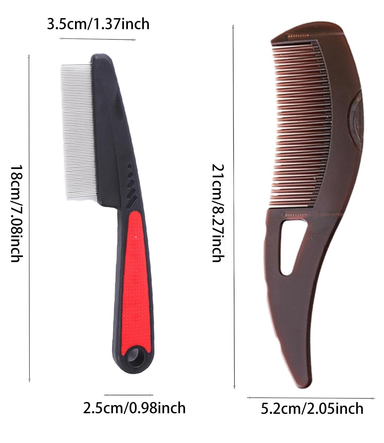 Dandruff Comb Fine Tooth Scalp Detox Comb Lice for Women, Men & Kids Stainless Steel Scalp Detoxing, Sweep & Massage Hair Brush Tool for Hair Care (Brown 2pc) - Image 6