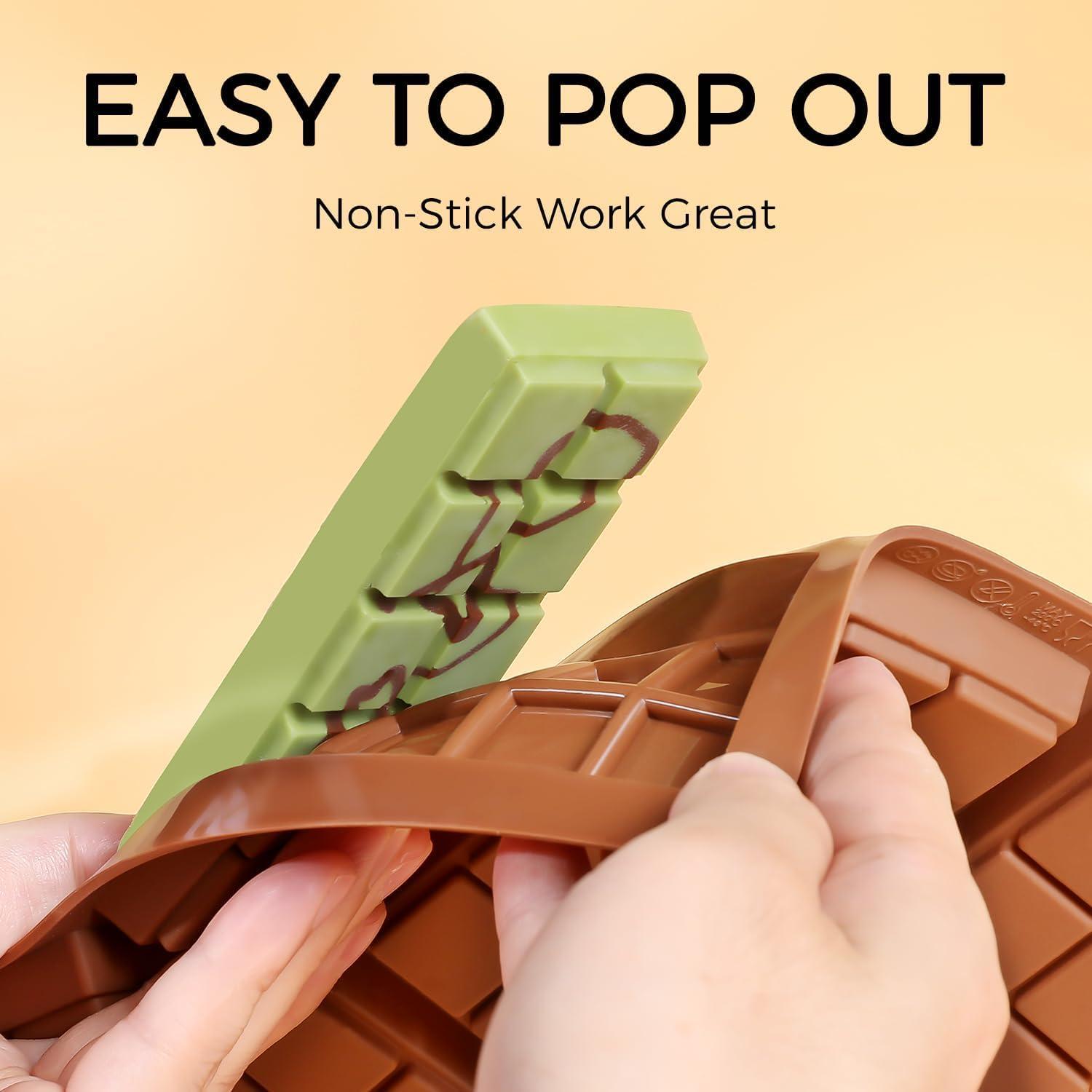 Fimary Chocolate Bar Mold - Non-Stick Chocolate Molds, Food Grade Silicone Deep Mold for Dubai Pistachio, Candy, Snacks - Image 3
