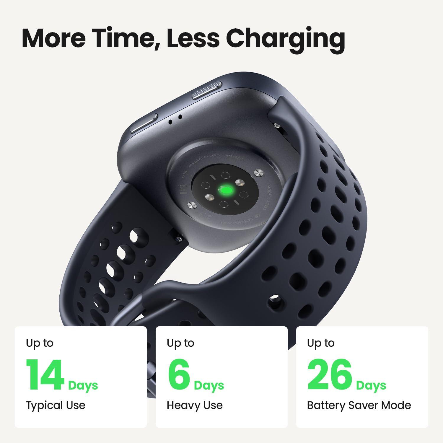 Amazfit Bip 6 Smart Watch 46mm, 14 Day Battery, 1.97" AMOLED Display, GPS & Free Maps, AI, Bluetooth Call & Text, Health, Fitness & Sleep Tracker, 140+ Workout Modes, 5 ATM Water-Resistance, Black - Image 3