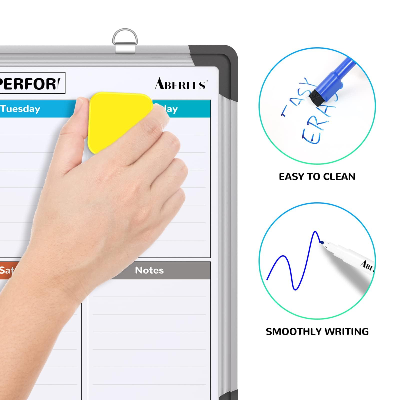 Small Weekly Calendar Dry Erase Whiteboard for Wall, 16" x 12" Magnetic Dry Erase Board, Hanging Double-Sided White Board, Portable Board for List, Kitchen, Planning, Memo, Home, Office - Image 6