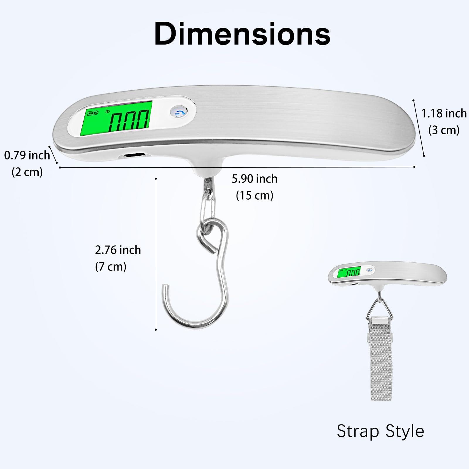 FEBHBRQ Rechargeable Luggage Scale with Hook & Type-C Port - Portable, Digital, High-Precision, and Ideal for Backpacks, Suitcases, and Carry-Ons - Up to 110lb/50kg Capacity -Hook - Image 8