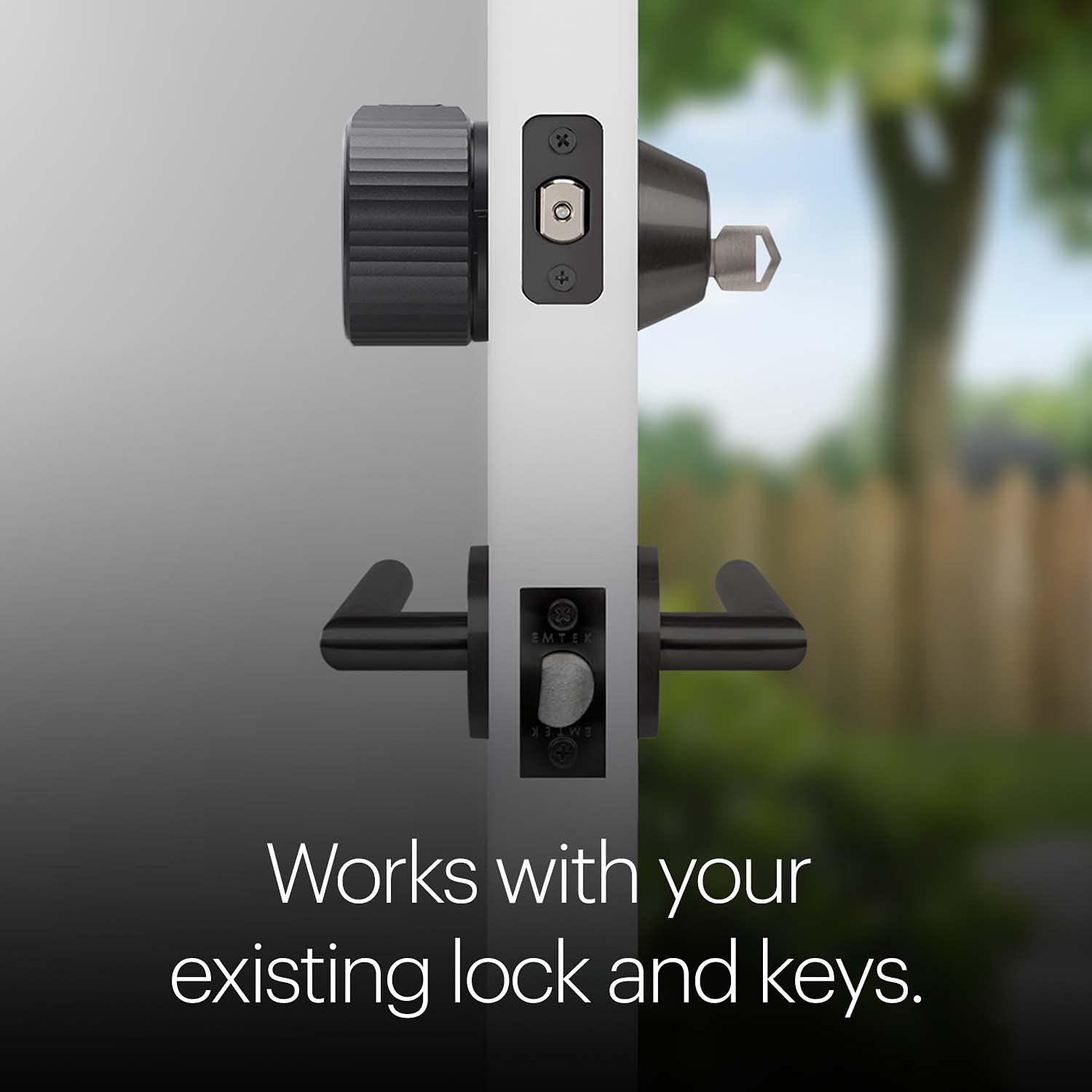 August Home, Matte Black Wi-Fi Connected Smart Keyless Entry Door Lock (4th Generation), Electronic Door Lock Fits Your Existing Deadbolt in Minutes, ‎AUG-SL05-M01-G01 - Image 2
