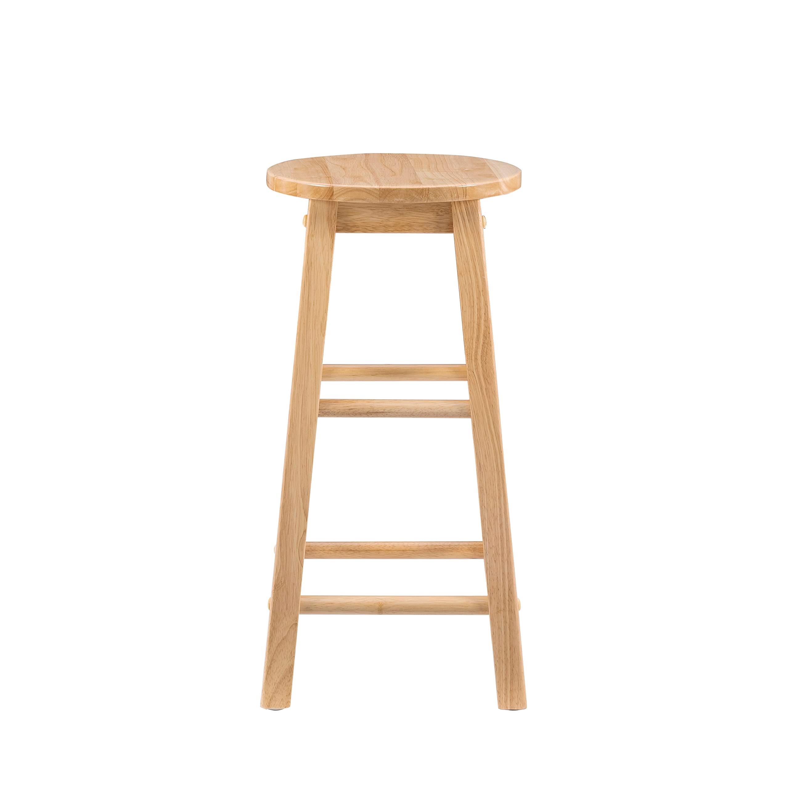 Linon Natural Barstool with Round Seat, 24-Inch - Image 8