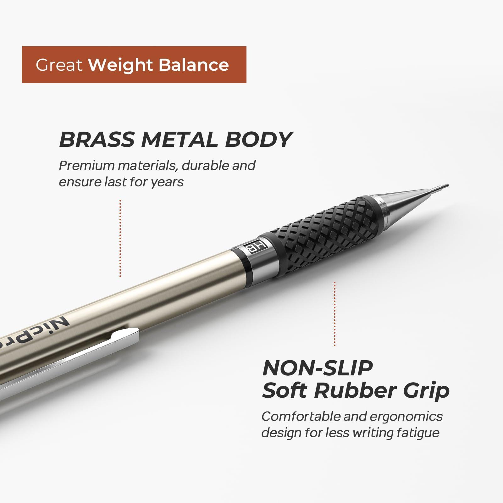 Nicpro 6PCS Art Mechanical Pencil Set, 3PCS Metal Drafting Pencil 0.5 mm & 0.7 mm & 0.9 mm & 3PCS 2mm Graphite Lead Holder (2B HB 2H) For Writing, Sketching Drawing With Lead Refills Case - Image 7