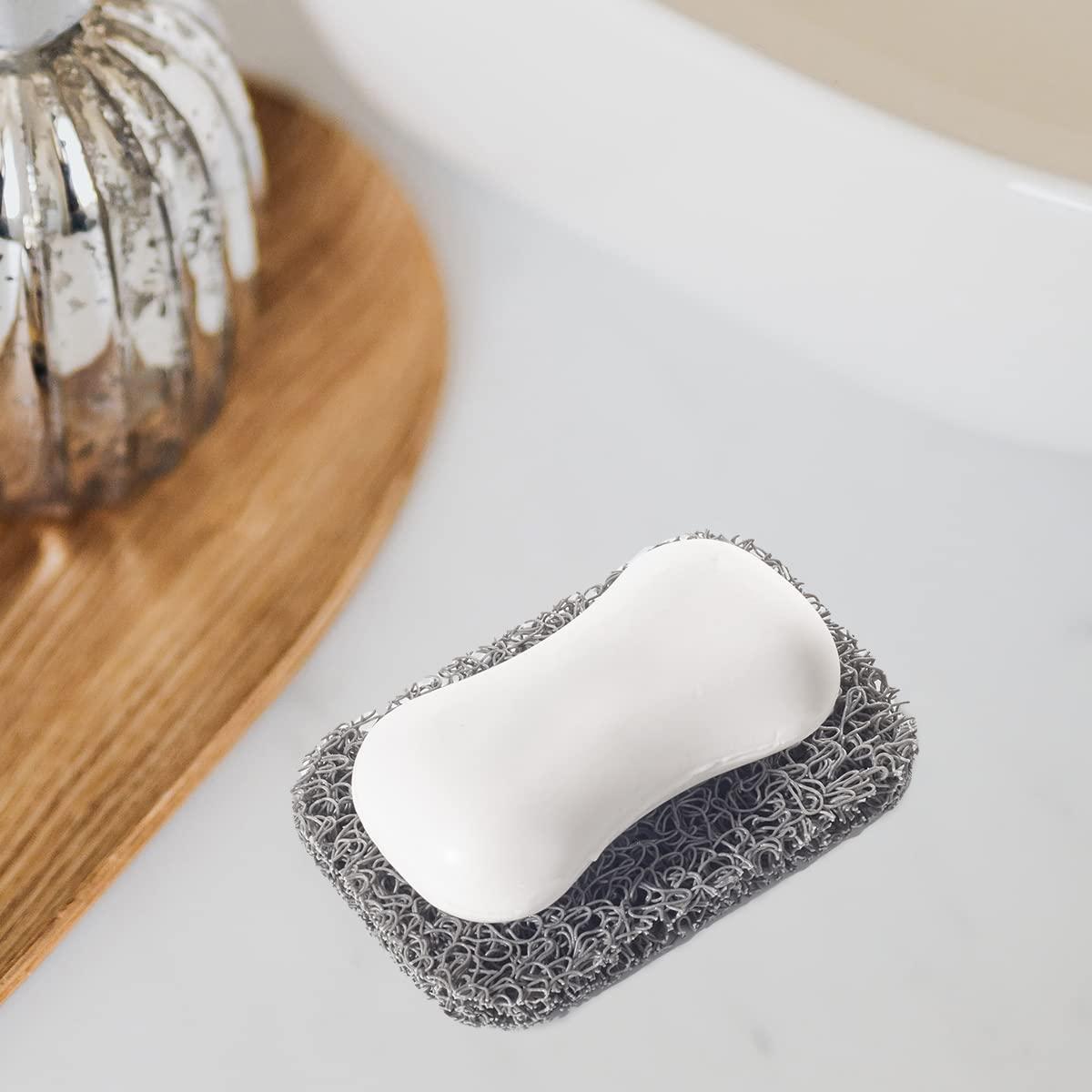 12PCS Soap Savers Pads BPA Free Soap Holder for Bar Soap Non-Slip Self Draining Soap Dish Soap Lift for Shower Kitchen Bathroom, Gray - Image 2