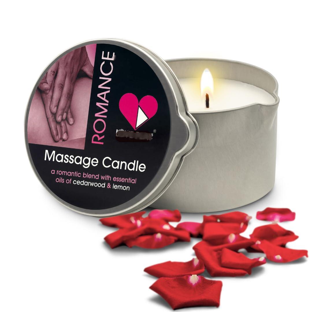 LOVE PLAY Massage Oil Candle for Home SPA - Vegan Moisturizing Body Oil Candle for Pure Relaxation - Hydrating Skin Care Massage Oils with Essential Oils (6.76oz)