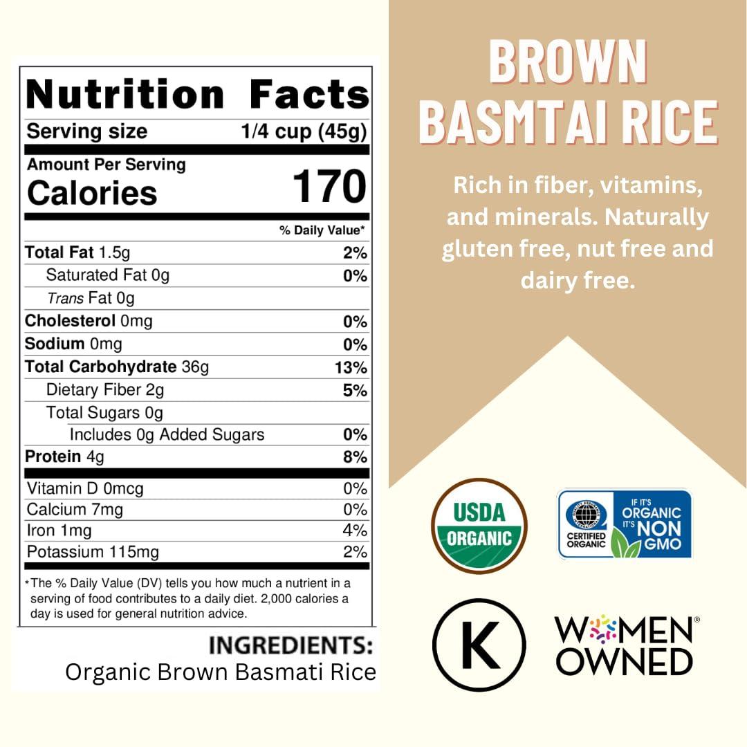 Mountain High Organics Organic and Non-GMO Brown Basmati Rice, 25 Lb - Image 2