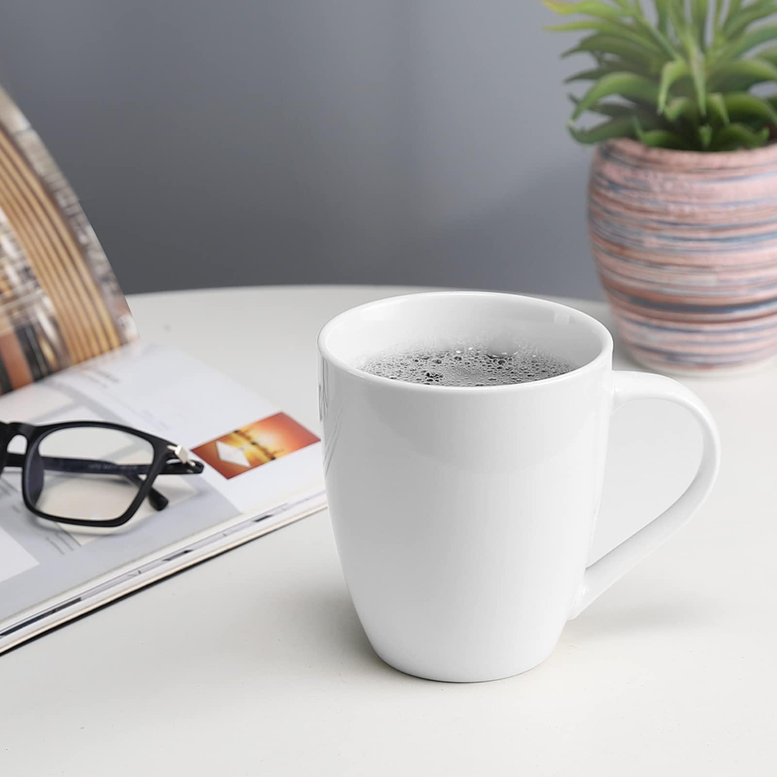 Mfacoy White Coffee Mugs Set of 4, 16 Ounce Mug with Handles, Ceramic Coffee Cups, Porcelain Mugs Sets, Large Coffee Mugs for Coffee, Tea, Hot Cocoa, Milk, Microwave and Dishwasher Safe - Image 2