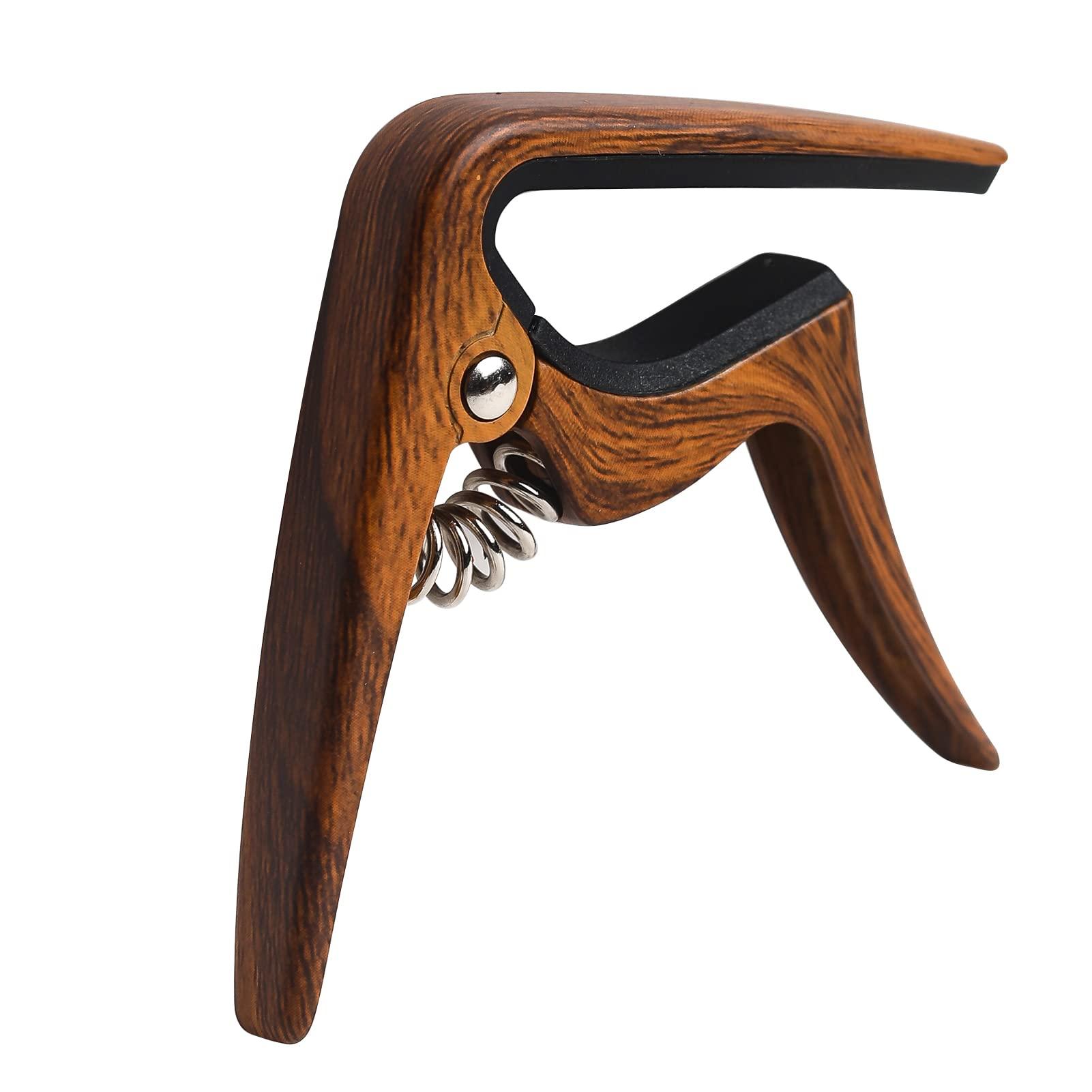 Ukulele Capo for Soprano, Concert, Tenor, Baritone Ukulele with felt picks (Walnut) - Image 2