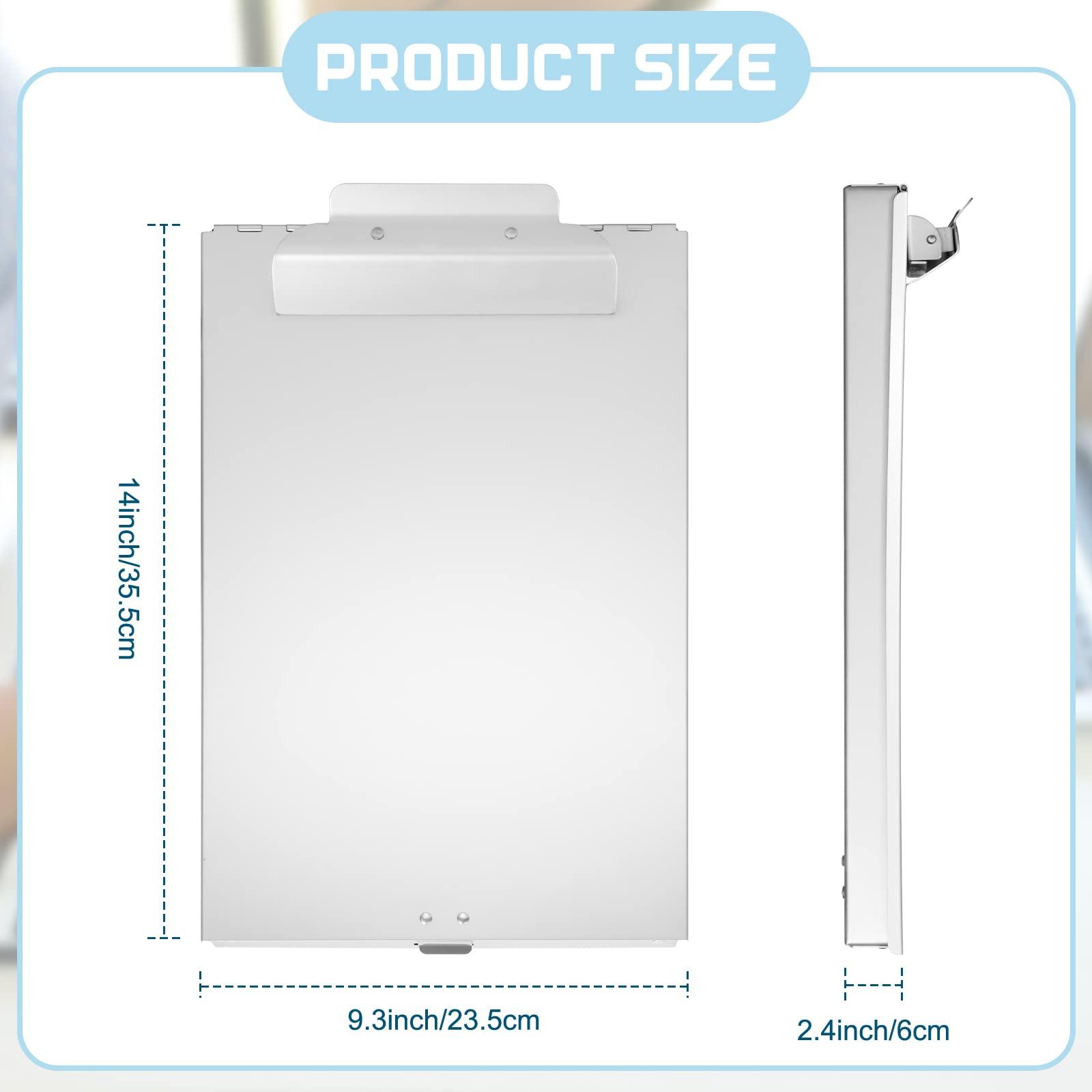 Jutom 4 Pcs Metal Clipboard with Storage Self Locking Portfolio Aluminum Binder Metal Clip Board Folder Letter Size Form Holder for Office Business Professionals Stationer, Silver - Image 2