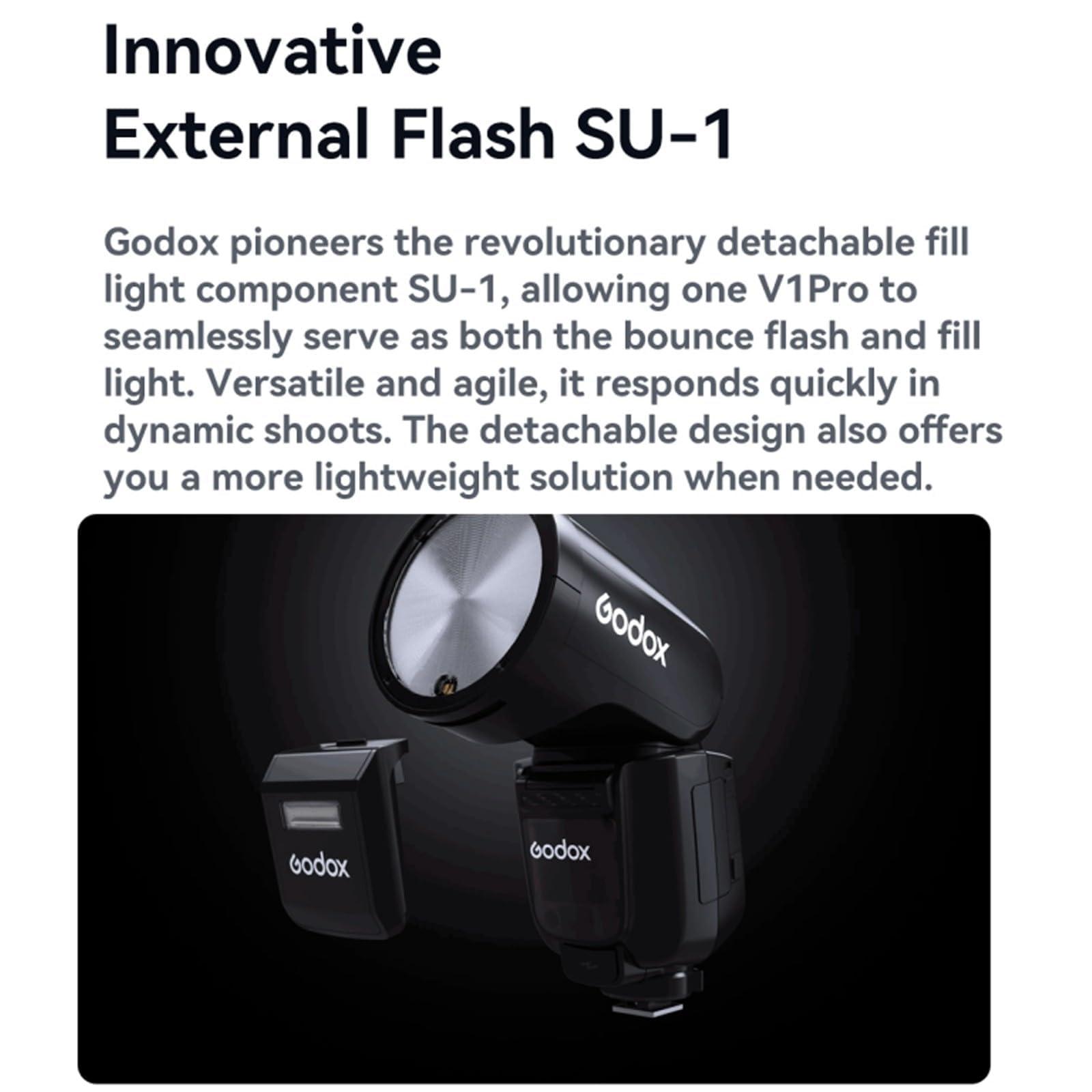 Godox V1 V1Pro C Flash for Canon Camera TTL Speedlight, 1/8000 HSS 500 Full Power Flashes, 1.3s Recycle Time, 2.4G Wireless with External Flash SU-1 for Canon EOS Cameras (Godox V1ProC USA Version) - Image 5