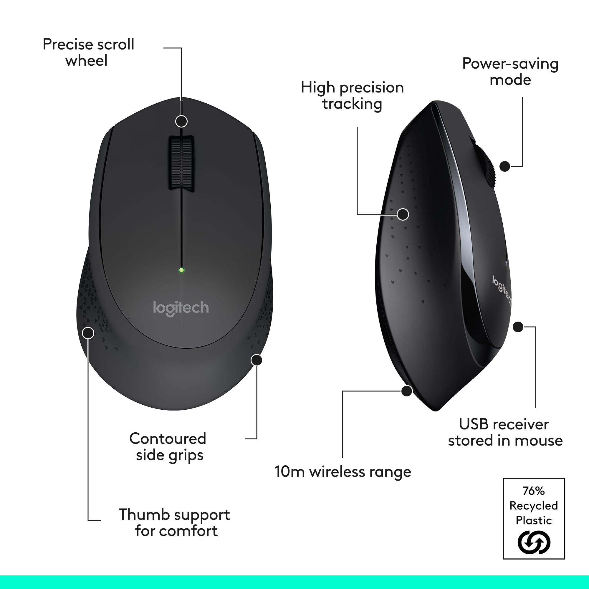 Logitech MK345 Wireless Keyboard and Mouse Combo with Palm Rest, 2.4 GHz USB Receiver, Compatible with PC, Laptop, Black - Image 8
