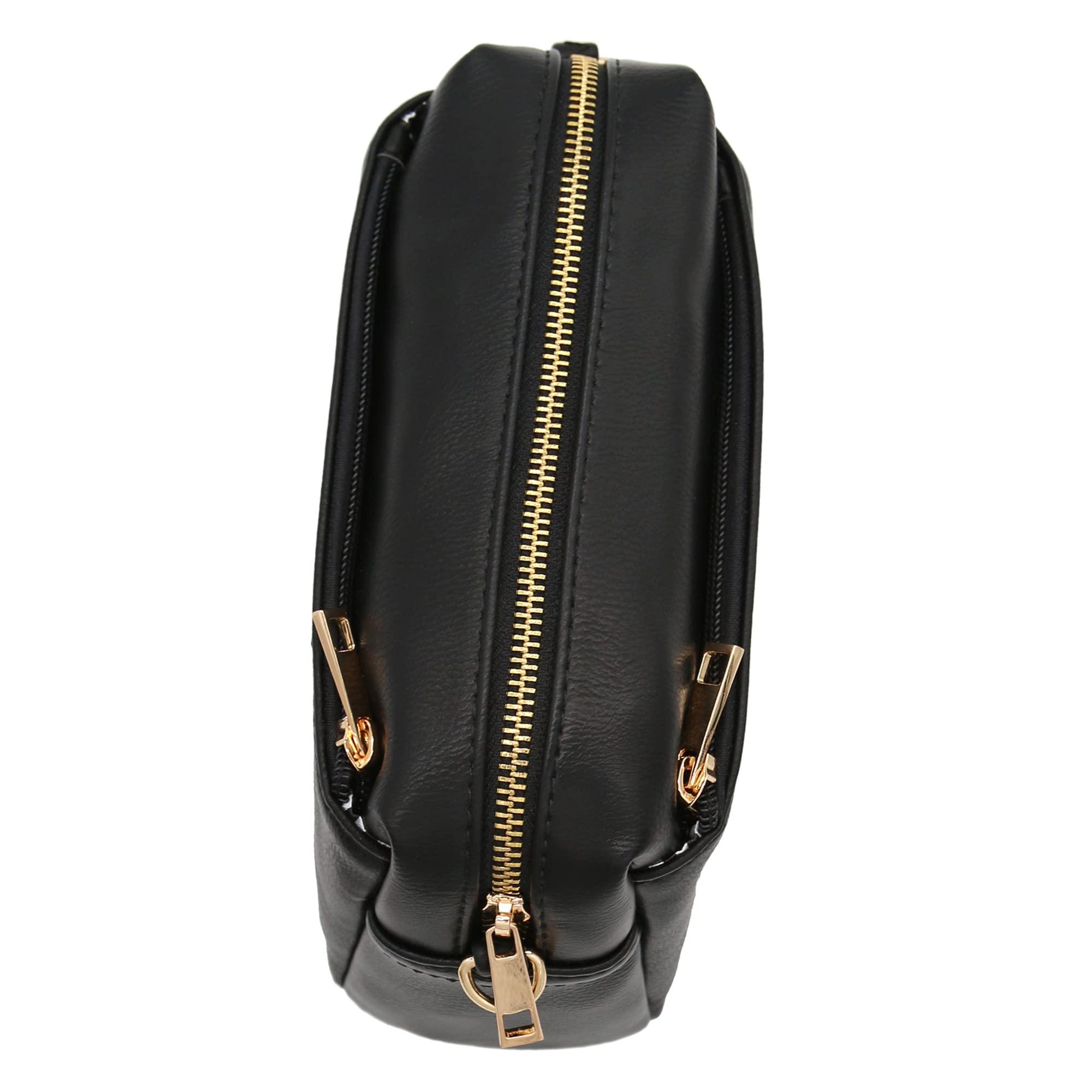 FashionPuzzle Triple Zip Small Crossbody Bag - Image 4