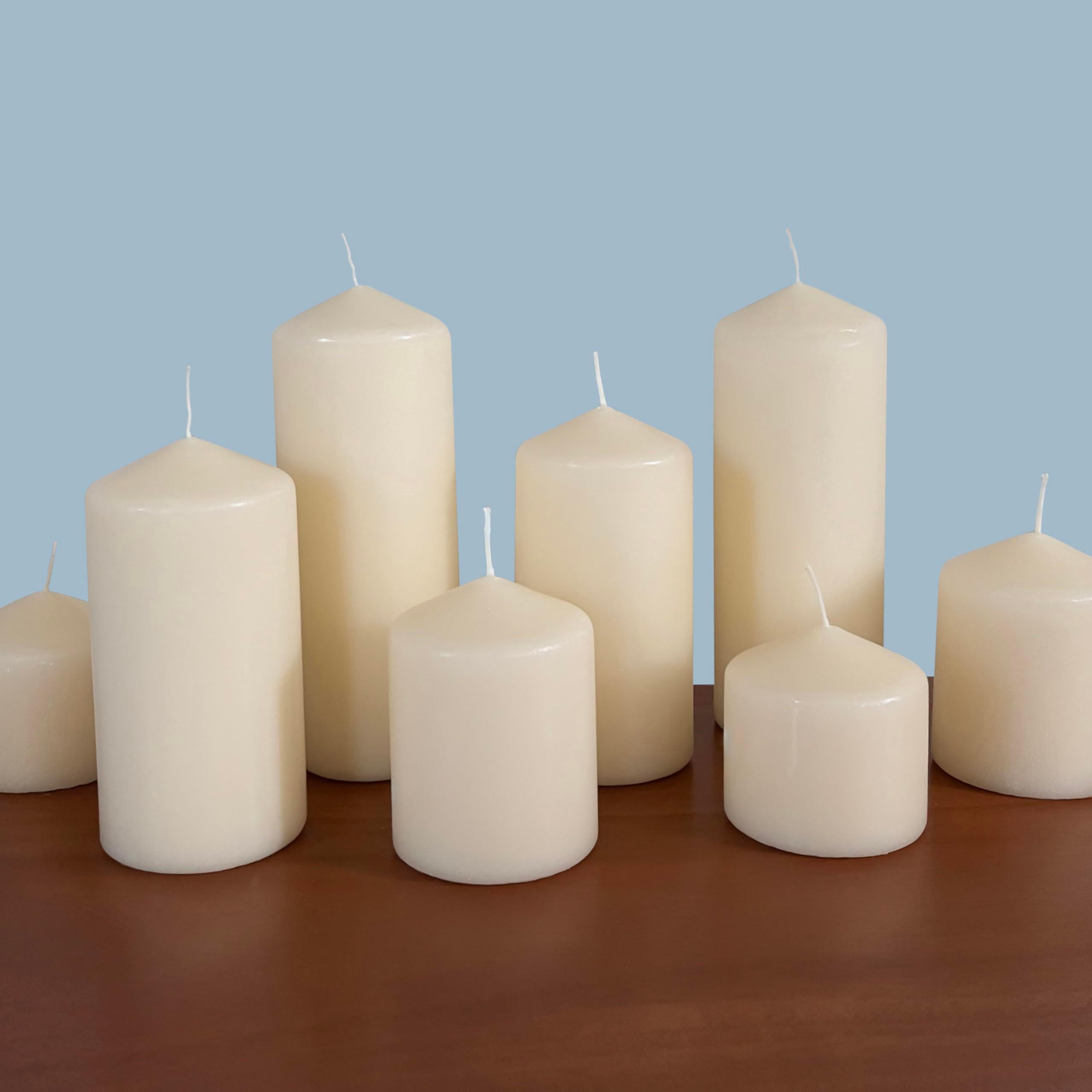 Stonebriar 6 Pack Tall 3 x 6 Inch 65 Hour Long Burning Unscented Ivory Wax Pillar Candles - Image 4