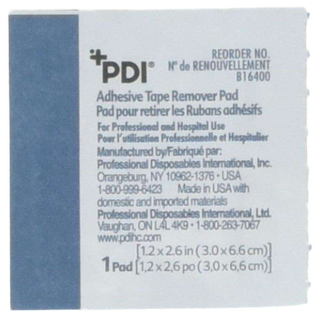 PDI Healthcare B16400 Adhesive Tape Remover Pad, 1.2" Width, 2.6" Length, Pack of 100