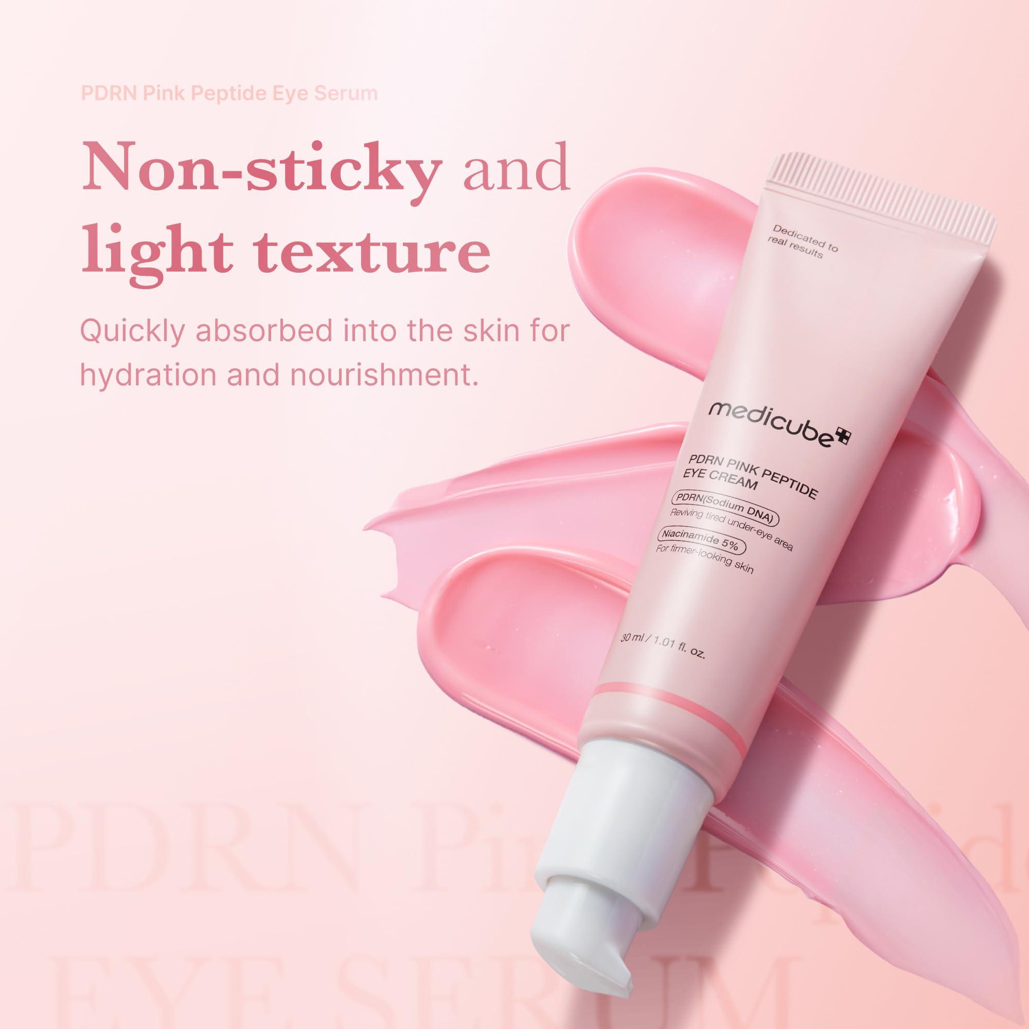 medicube Salmon DNA PDRN Pink Peptide Eye Serum with Niacinamide and 99% Purity Retinol for Fine Lines, Uneven Skin Tone, Korean Skin Care 1.01fl.oz - Image 5