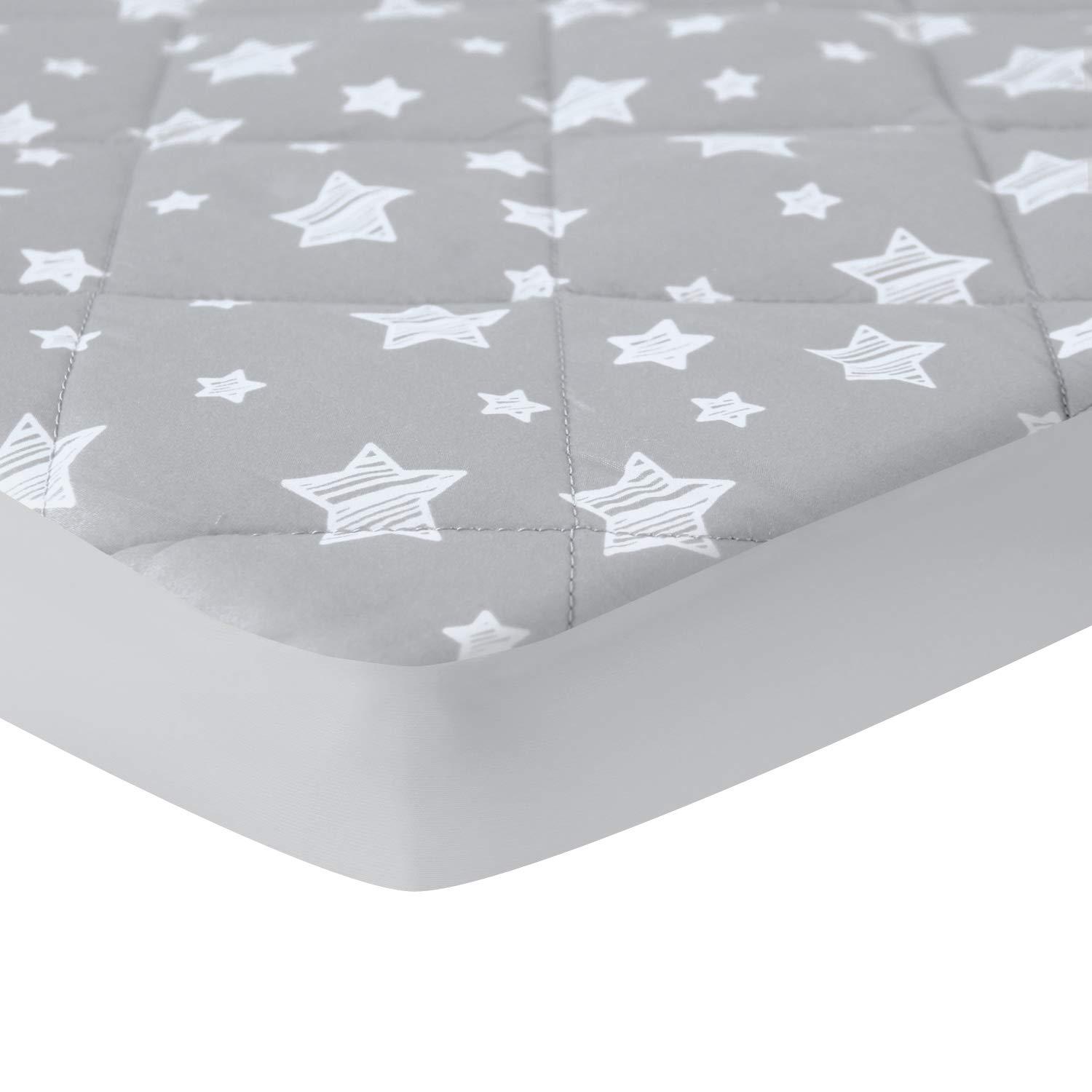 Pack and Play Sheets Fitted, Breathable Thick Playard Lovely Print Cover 39"×27"×5" Compatible with Graco Pack n Play, Gray Star - Image 5