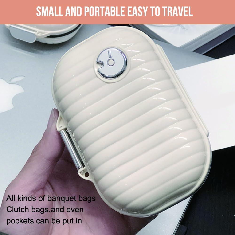 SCDZCAR Portable Daily Pill Box Organizer Case Medicine Travel Storage Dispenser Case Health & Household Pill Organizers Compact Pill Box and Pill Holder for Pocket Purse (White, Big) - Image 5