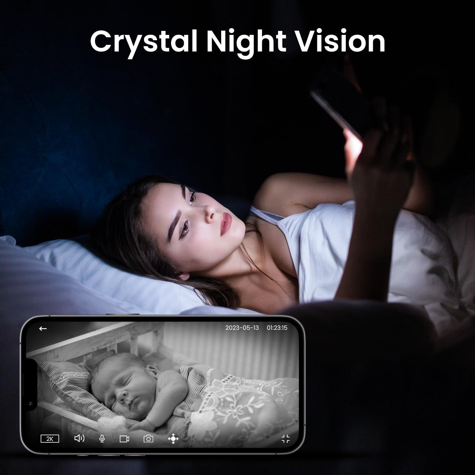 Cinnado Security Camera Indoor-2K 360° WiFi Cameras for Home Security，Pet/Dog/Baby Camera with Phone app, 2-Way Audio, Night Vision, 24/7 SD Card Storage, Works with Alexa & Google Home (2.4Ghz)-D1 - Image 4