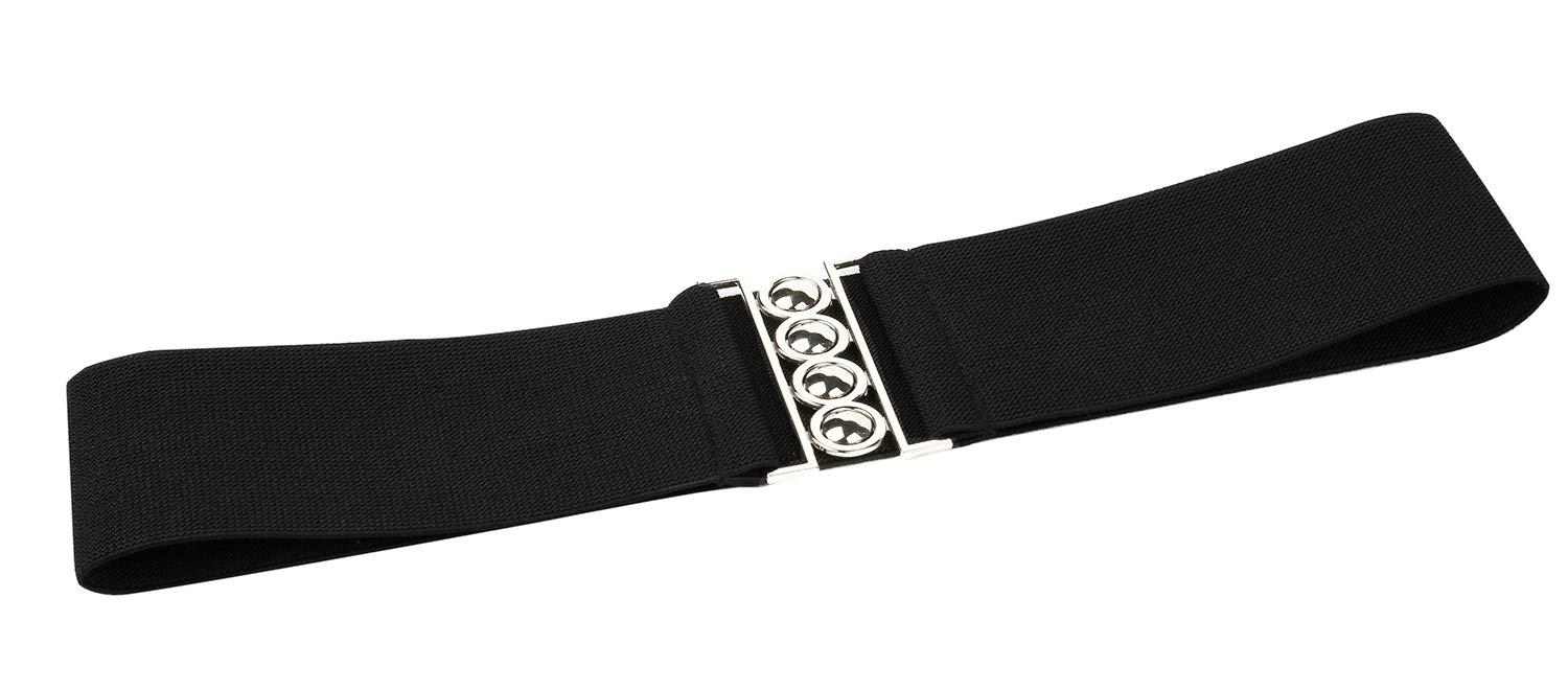 Modeway Women's Wide Stretch Belts Retro Fashion Elastic Cinch Corset Waist Belt For Dresses - Image 3