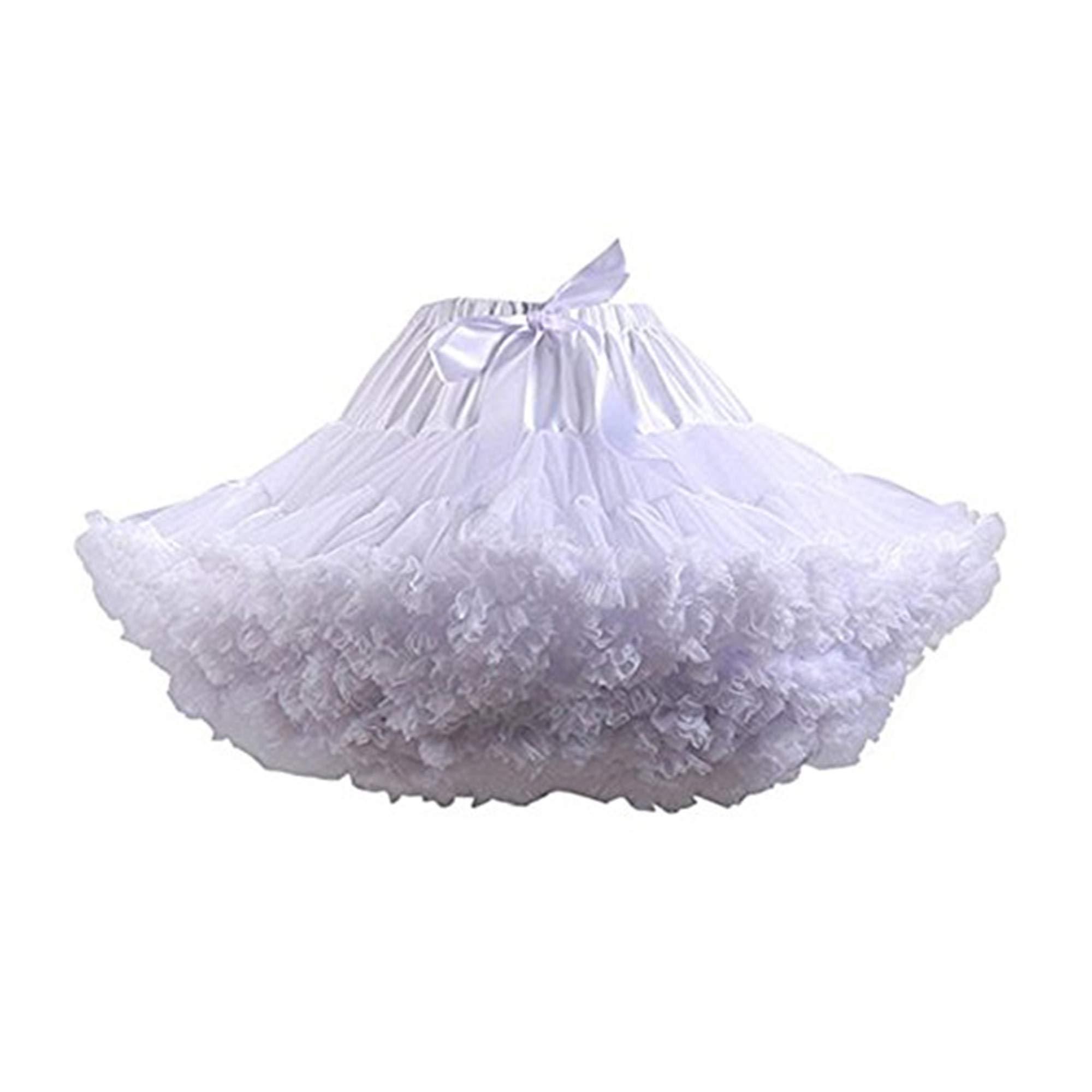 Colyanda Womens 3-Layered Pleated Tulle Petticoat Tutu Puffy Party Cosplay Skirt