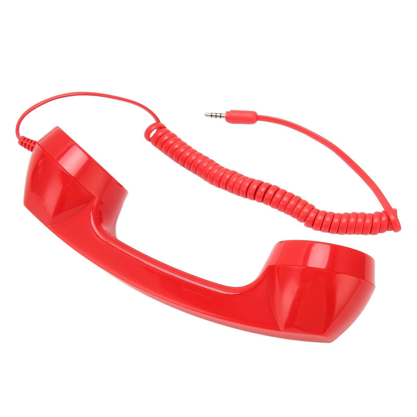 Cell Phone Handset, Vintage Retro Telephone Handset Mobile Phone Telephone Receiver for All Smartphones and Computers with 3.5mm Headphone Jack (Red) - Image 7