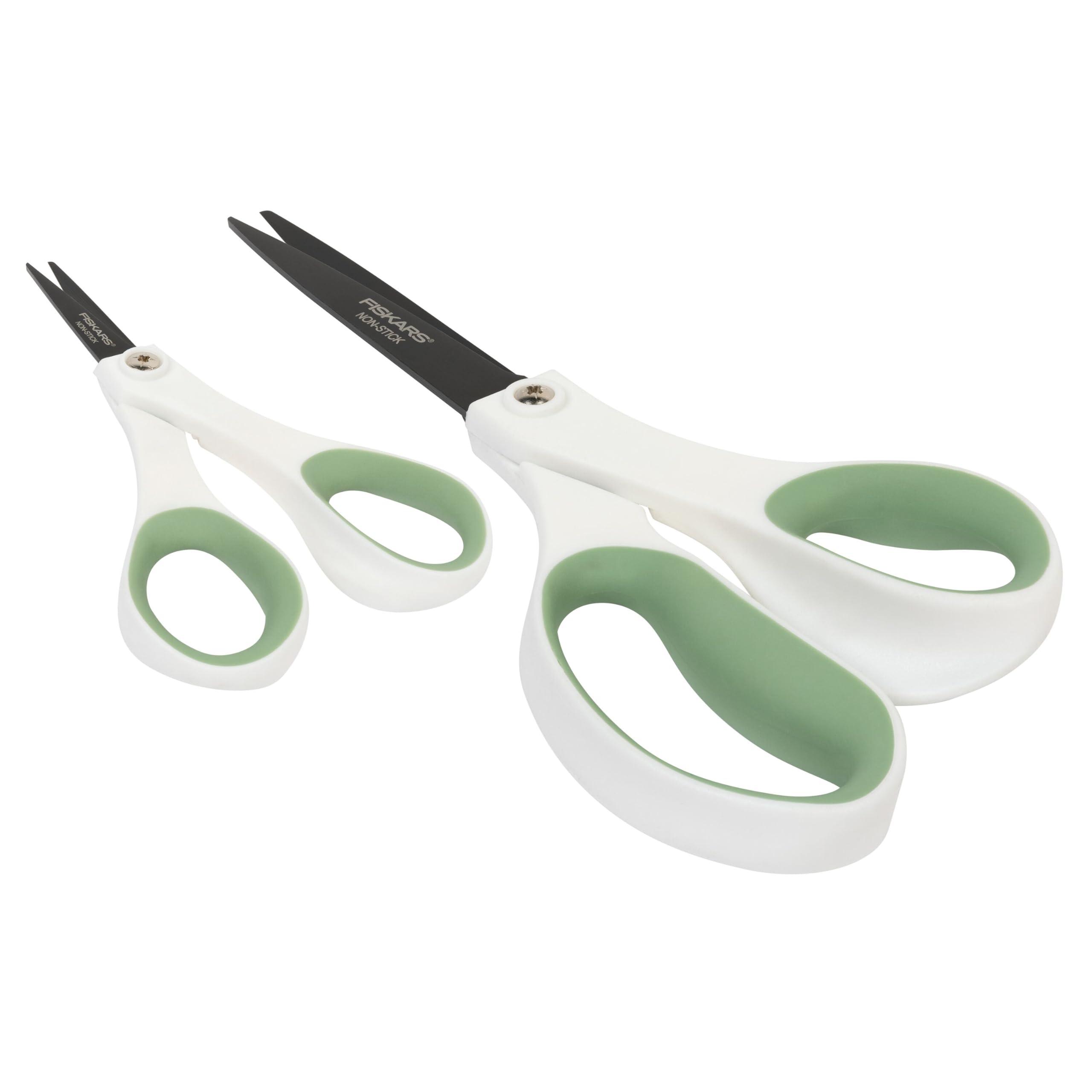 Fiskars Everyday Fashion Scissors, Non-Stick Stainless Steal Blades, Forest Fern, 2-Pack, 8 Inches and 5 Inches - Image 4
