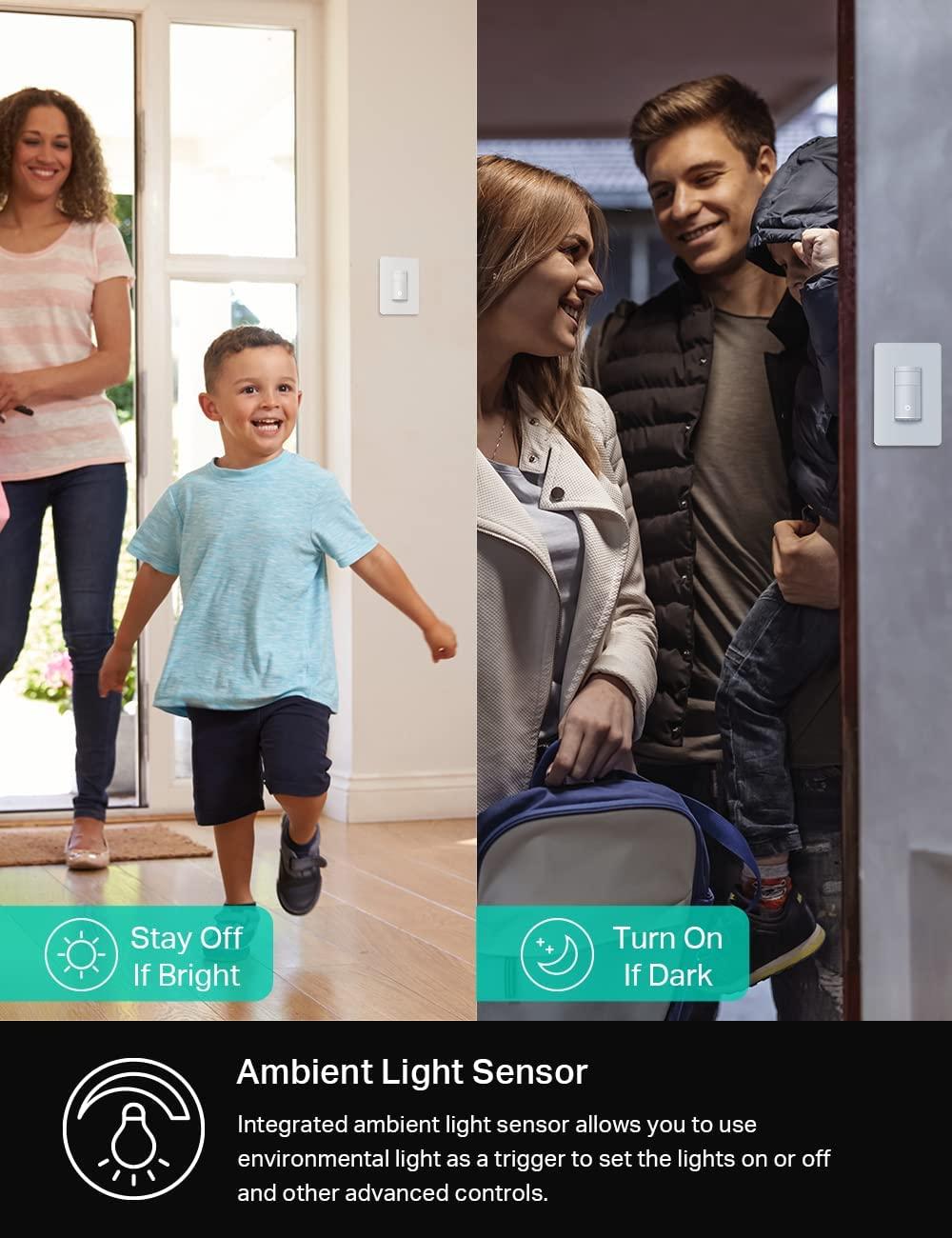 Kasa Smart Motion Sensor Switch, Single Pole, Needs Neutral Wire, 2.4GHz Wi-Fi Light Switch, Works with Alexa & Google Assistant, UL Certified, No Hub Required(KS200MP2),White,2-Pack - Image 4