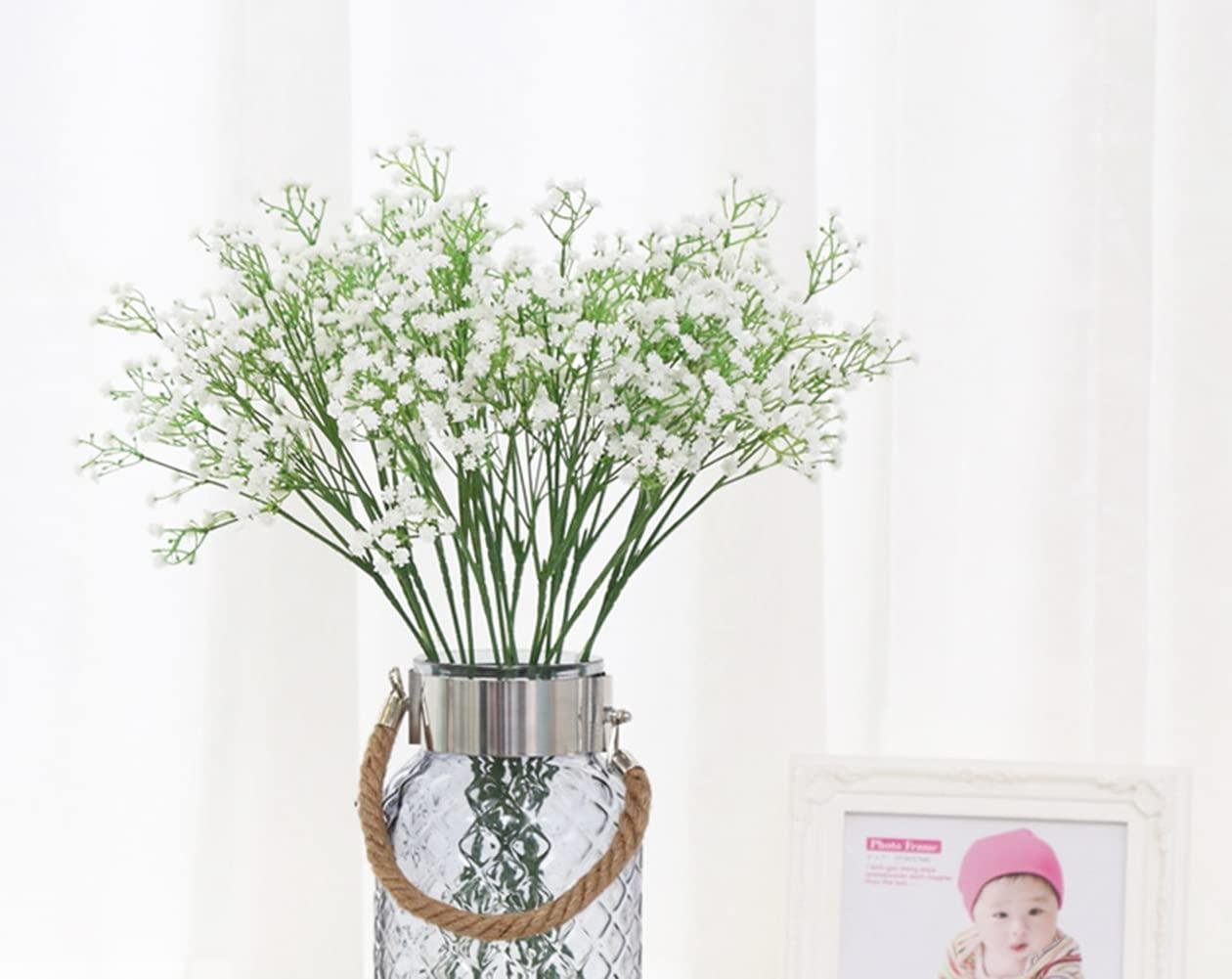 Gumolutin 9 Pack Real Touch Artificial Baby's Breath Flowers - 21" Bendable Stems for Wedding Bouquets, Home Centerpieces & Outdoor Decor (Waterproof, Dustproof, White) - Image 7