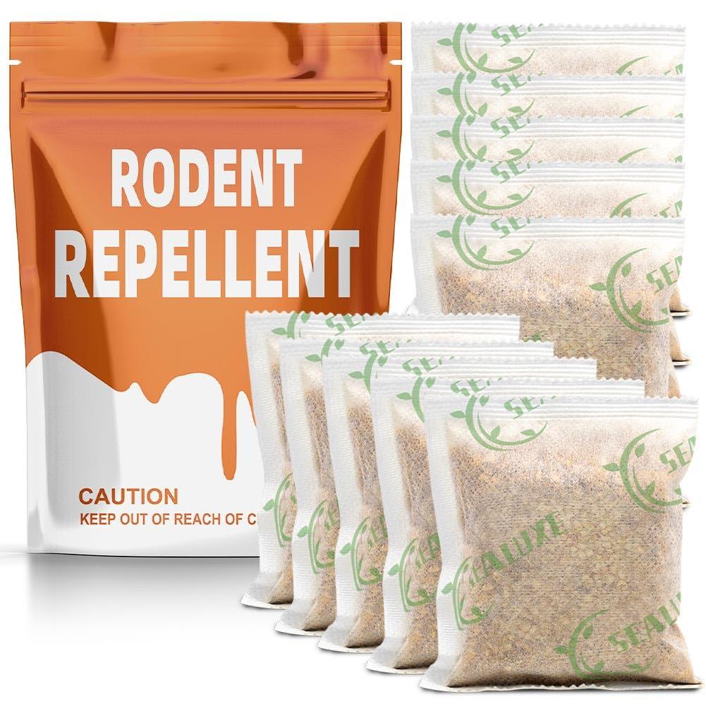 KsopoG Rodent Repellent Mouse Deterrent Pouches Indoor, Mice Repellent Indoor/Outdoor, Extra-Strength Rat Repellant for Car Engines, Keep Rodents Out of Home/RV, Mouse Repellant (1 Ounce (Pack of 10))