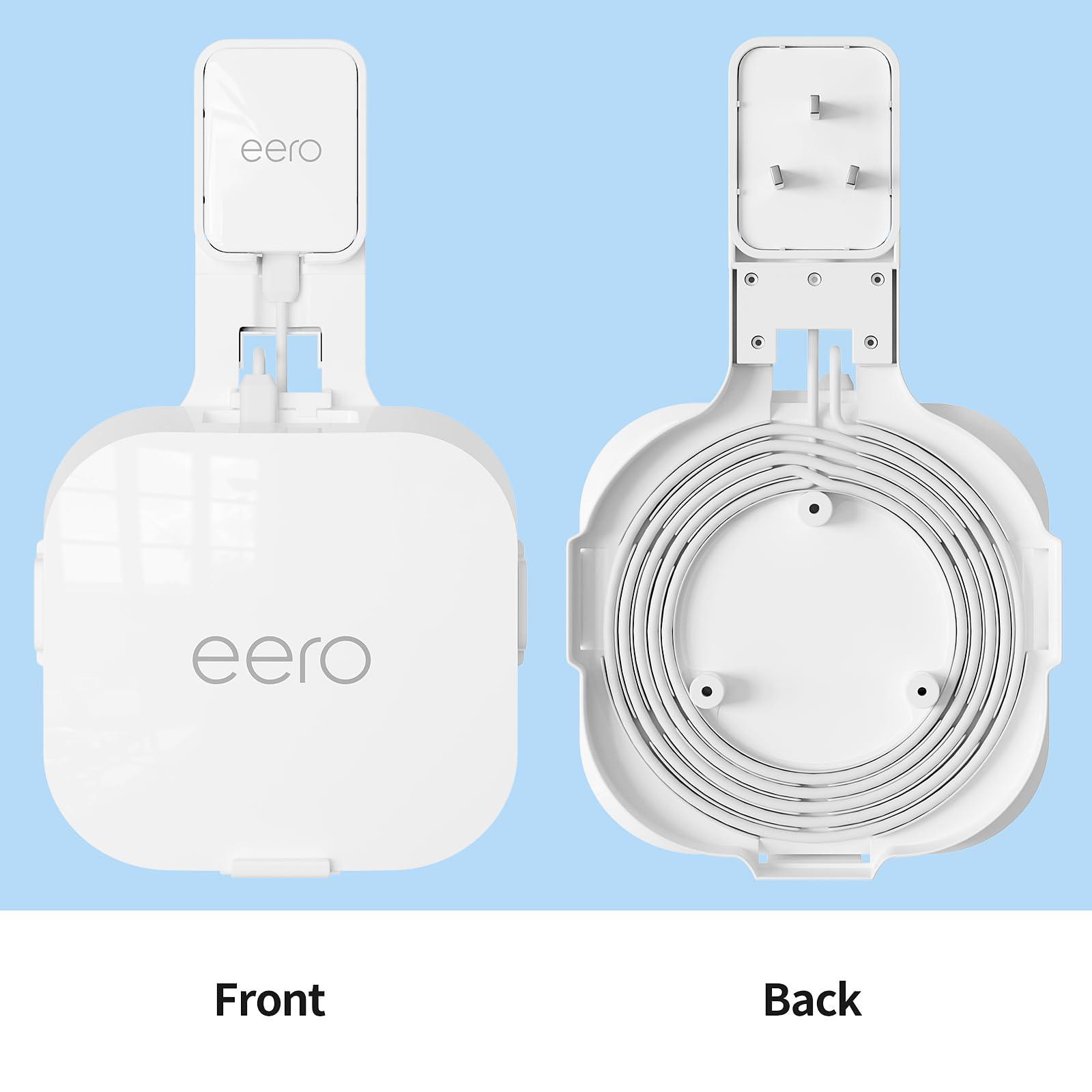 Relassy Wall Mount Holder for eero 6e/6, Outlet Stand Bracket Compatible with eero 6 Mesh Wi-Fi System Extender Router (1 Pack), No Messy Wires, Space Saving - Image 3