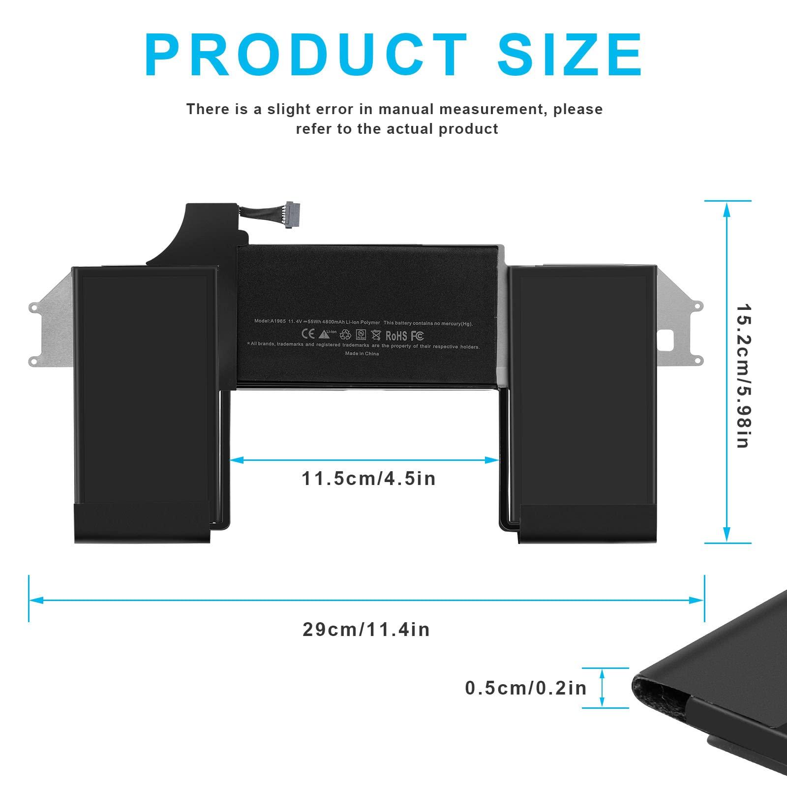 A1965 Laptop Battery for MacBook Air 13" Retina A1932 (2018 2019, Early 2020) A2179 EMC 3184 3302 MacBook Air8,1 8,2 9,1 MRE82 MRE92 MVFH2 MWTJ2 MVH22 MVFM2 MVFK2 MREE2 MREC2 MREA2 MREF2 MUQT2 MUQU2 - Image 2