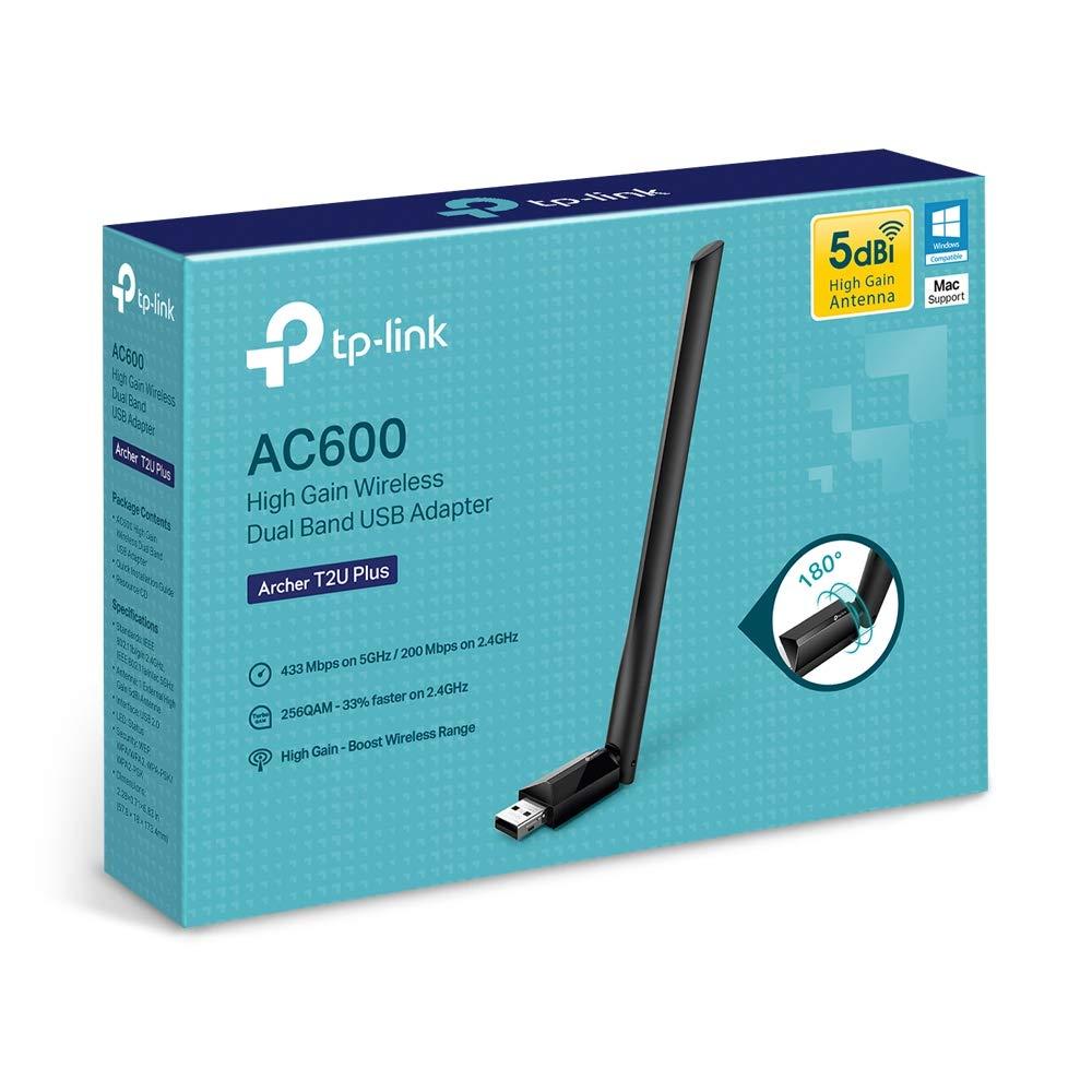 TP-Link AC600 USB WiFi Adapter for PC (Archer T2U Plus)- Wireless Network Adapter for Desktop with 2.4GHz, 5GHz High Gain Dual Band 5dBi Antenna, Supports Win11/10/8.1/8/7/XP, Mac OS 10.9-10.14, Black - Image 6